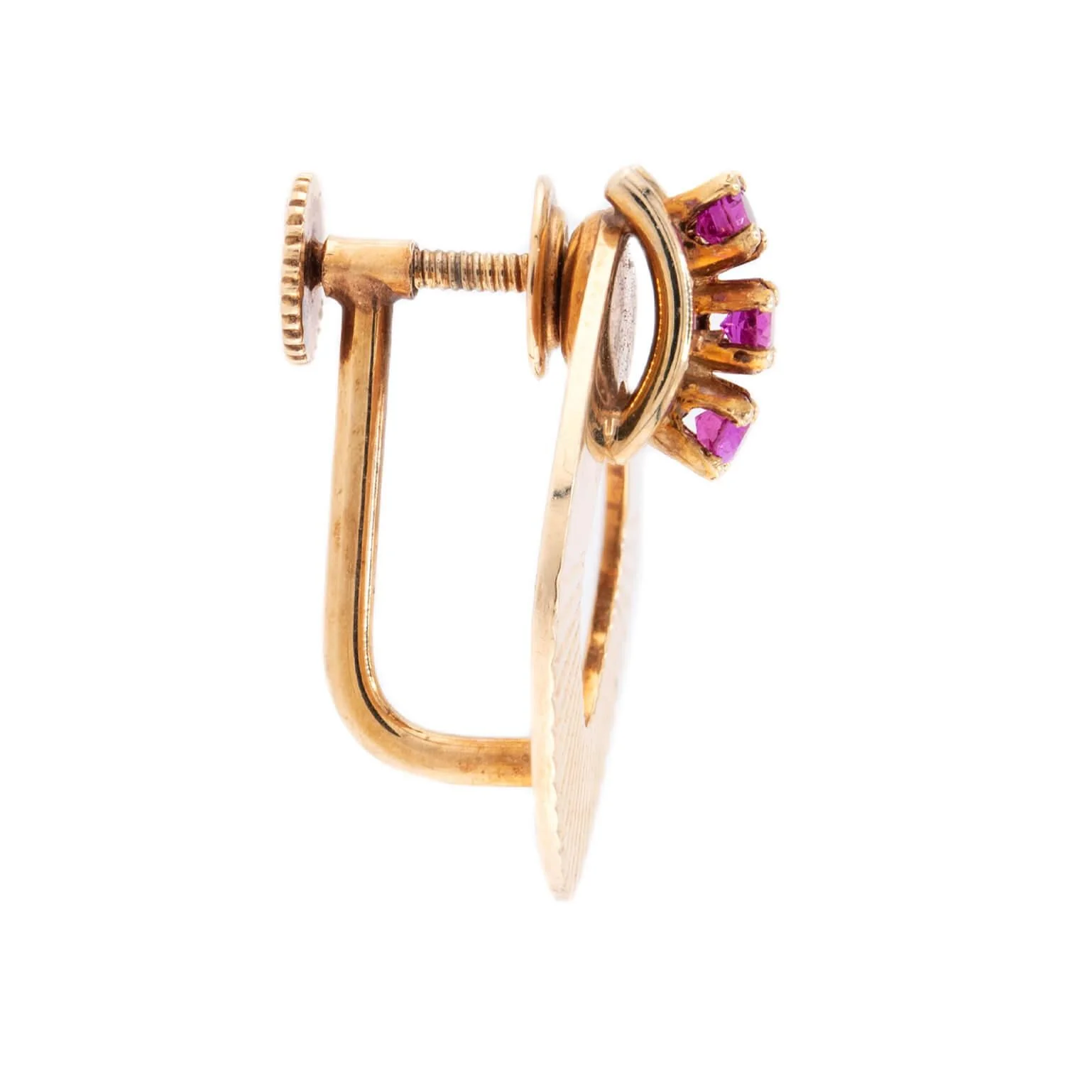 TIFFANY & CO. Retro 14k Ruby Earrings - Image 2