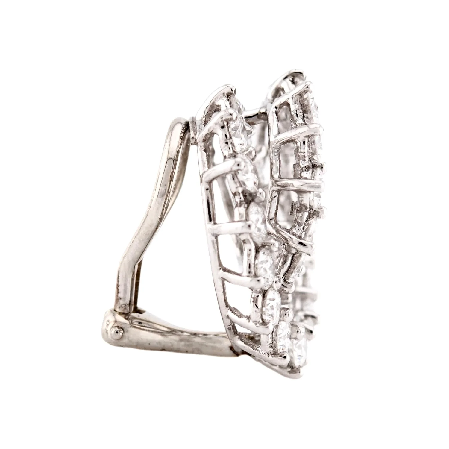 TIFFANY & CO. Vintage Platinum Diamond Swirl-Motif Earrings - Image 2