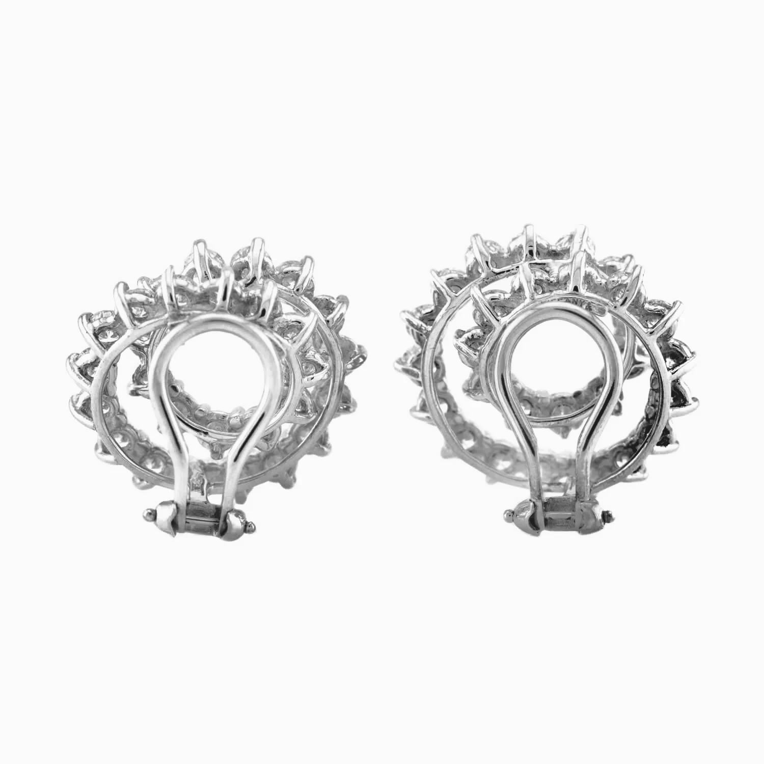 TIFFANY & CO. Vintage Platinum Diamond Swirl-Motif Earrings - Image 3