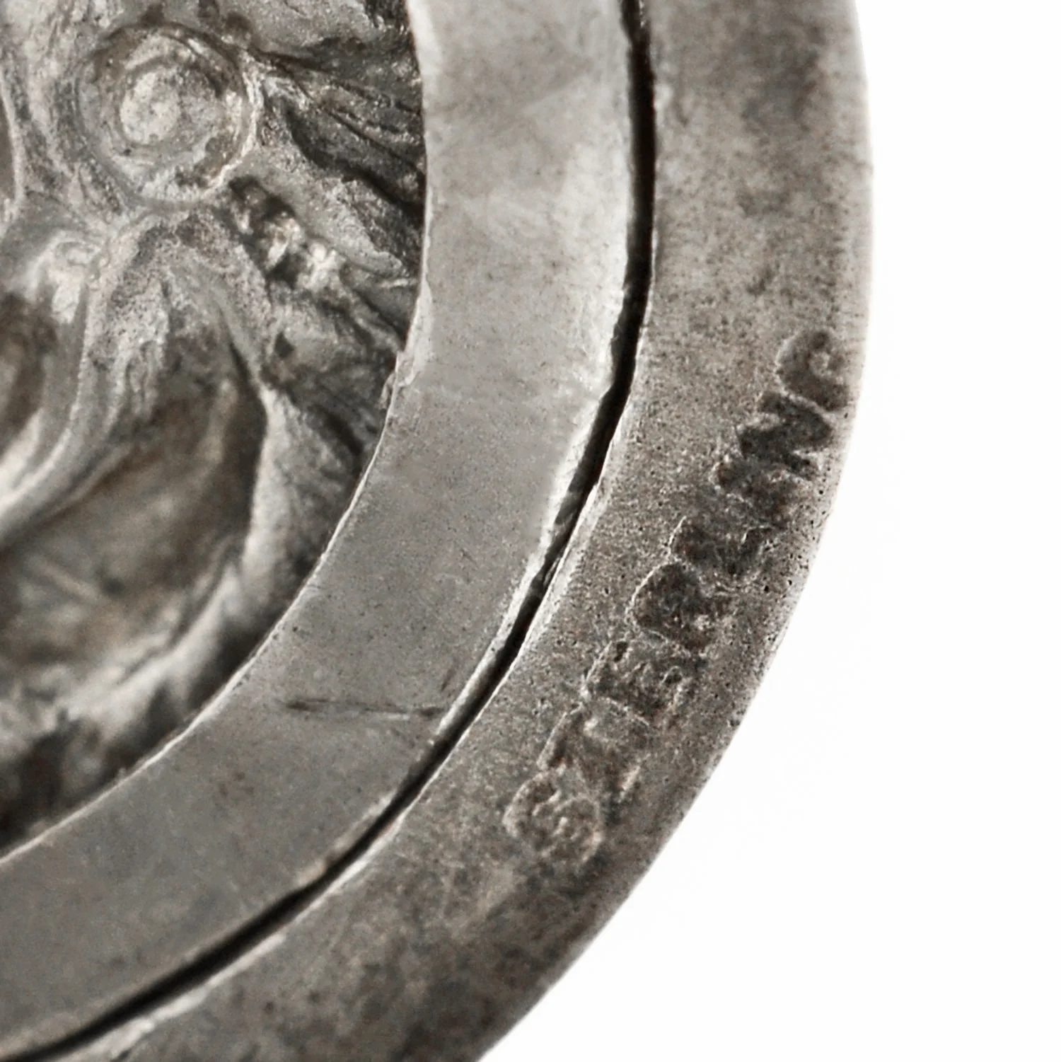 UNGER BROS. Late Victorian Sterling Native American Chief Repousse Locket - Image 6