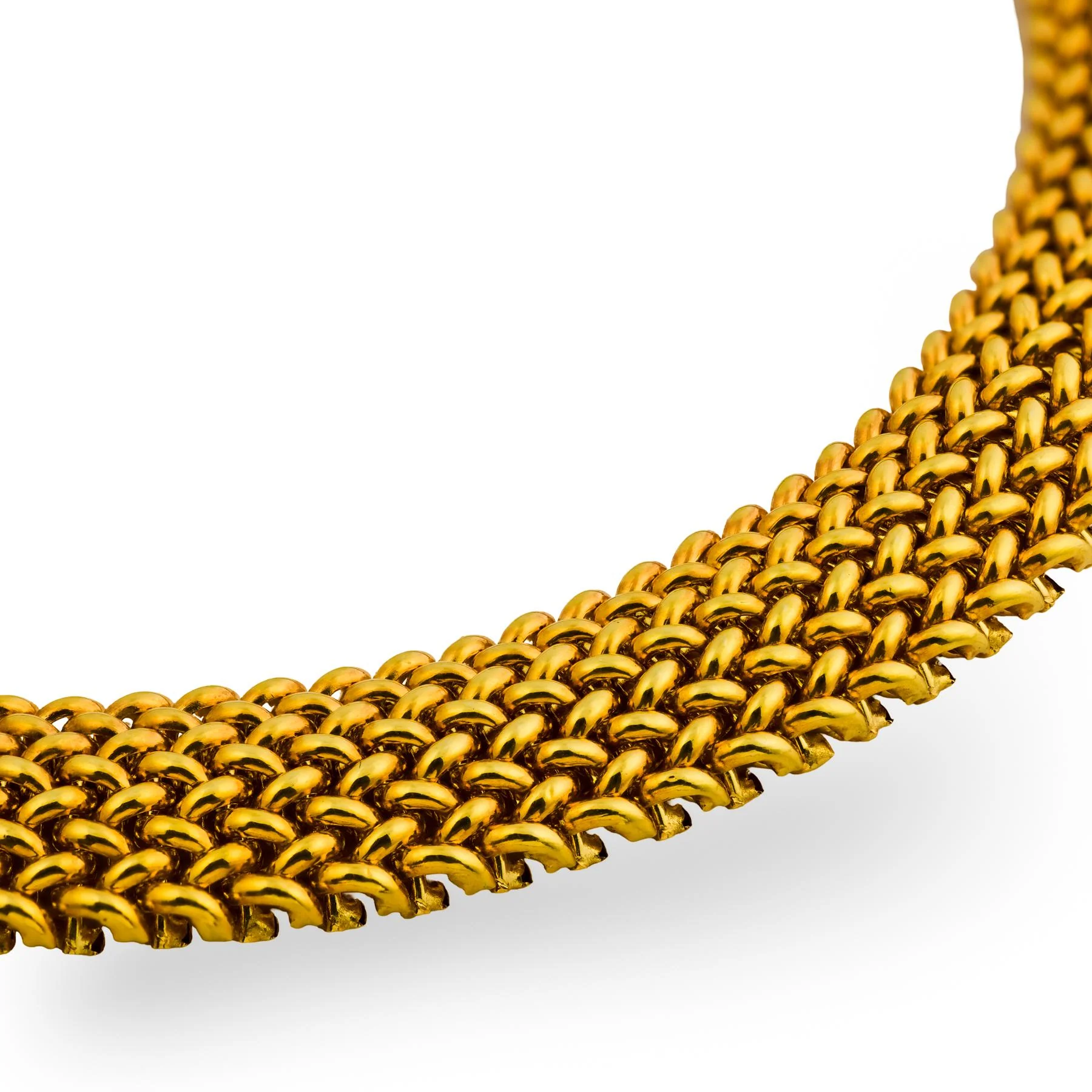 UNO A ERRE Estate Italian 14k Mesh Collar Necklace 45.6DWT - Image 3