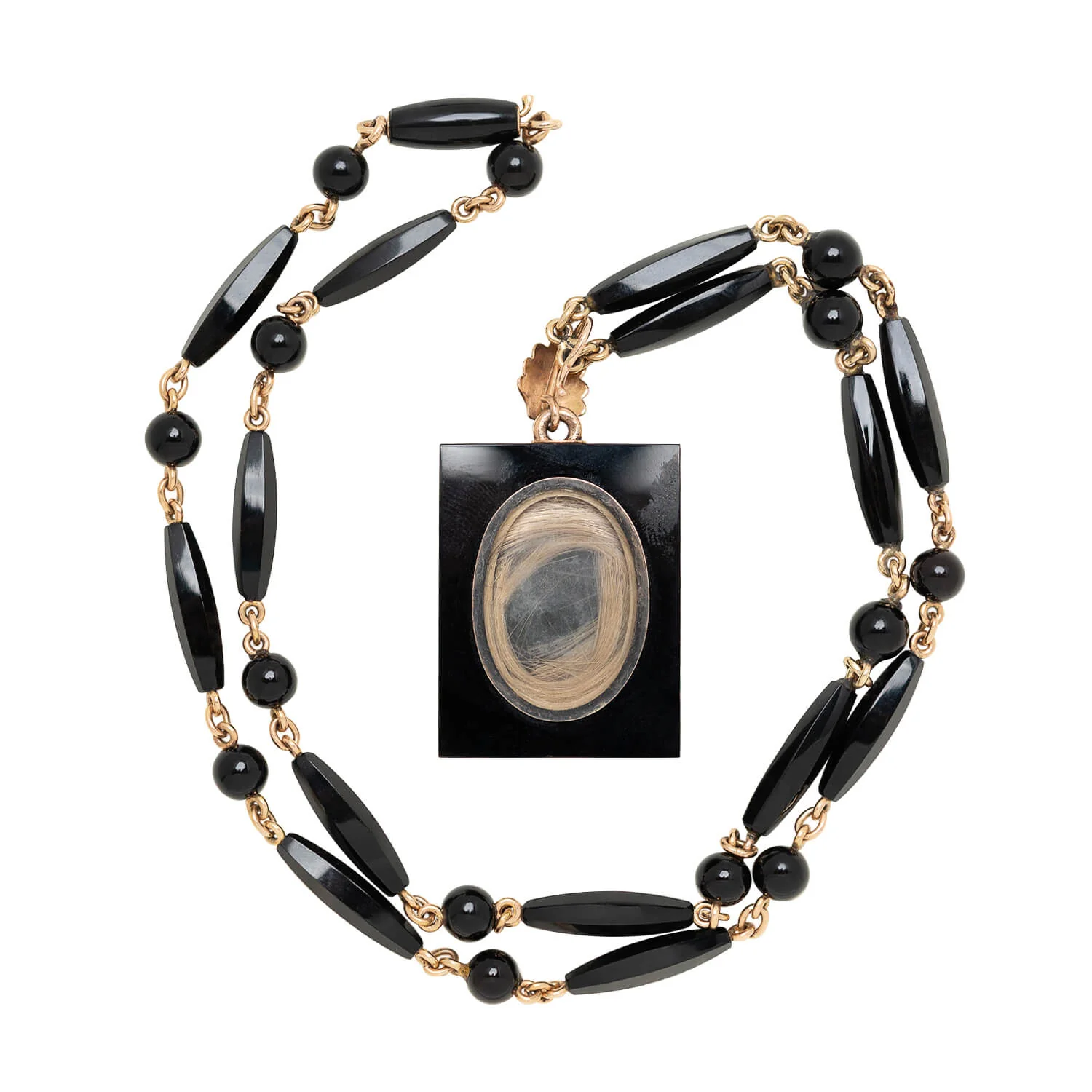 Victorian 10k Onyx Fluer De Lis Locket Necklace - Image 4