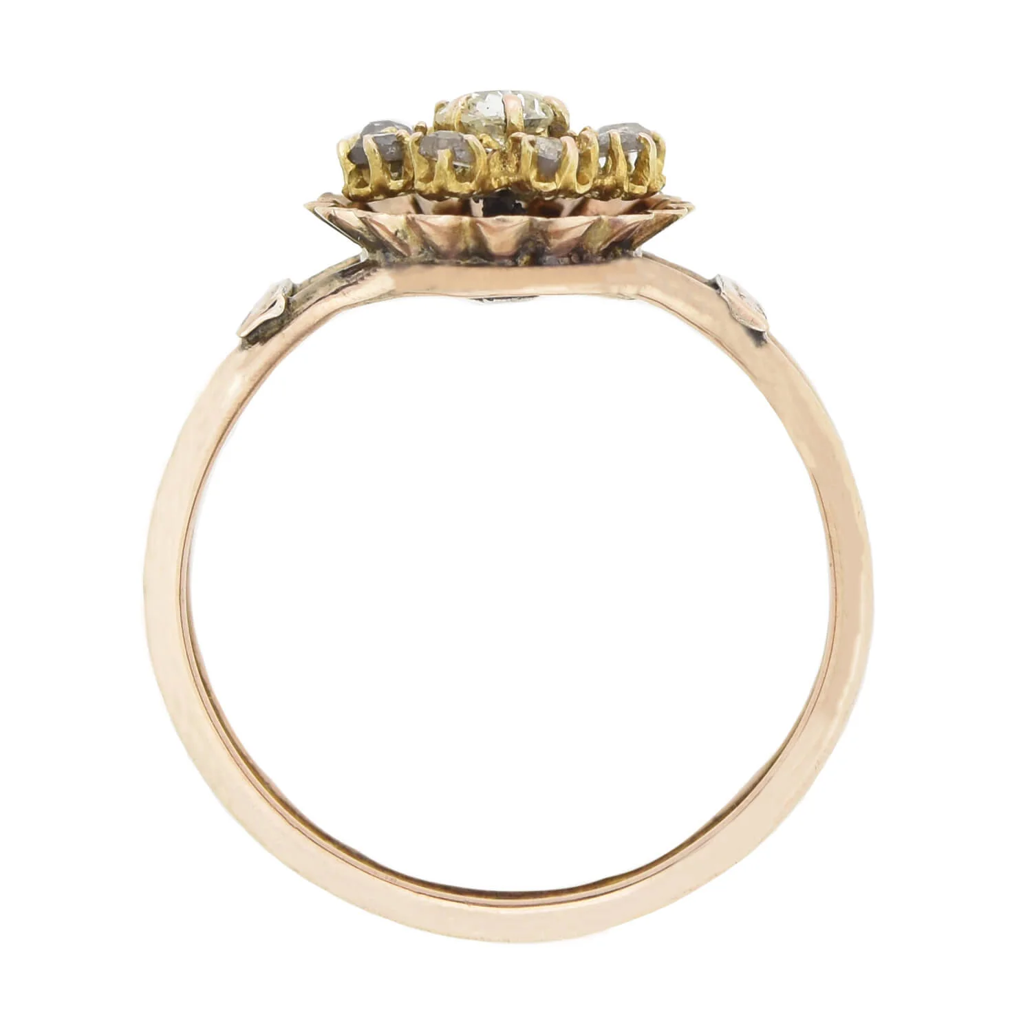 Victorian 10kt/14kt + Diamond Flower Ring - Image 3