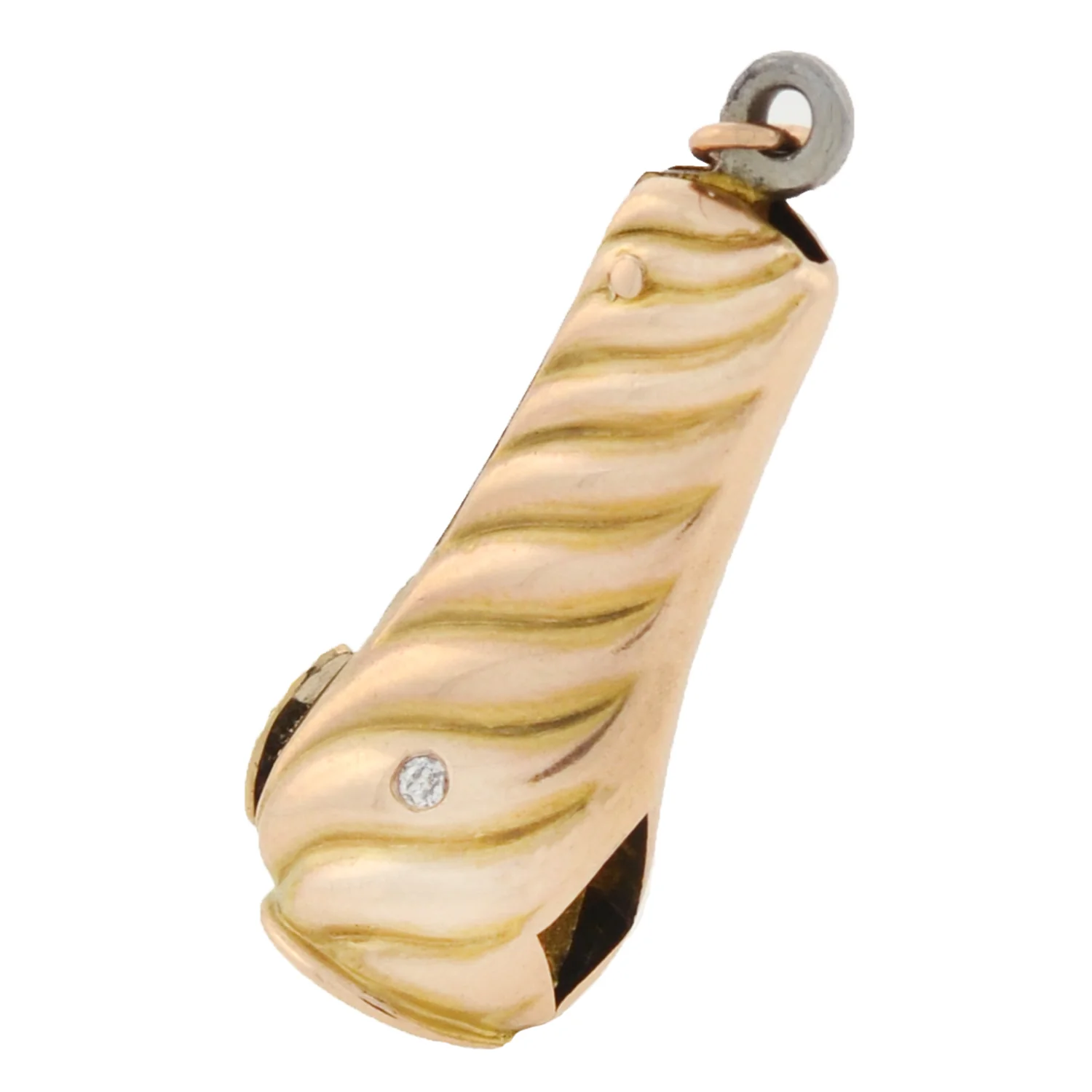 Victorian 10kt Textured Cigar Cutter Fob Pendant - Image 3
