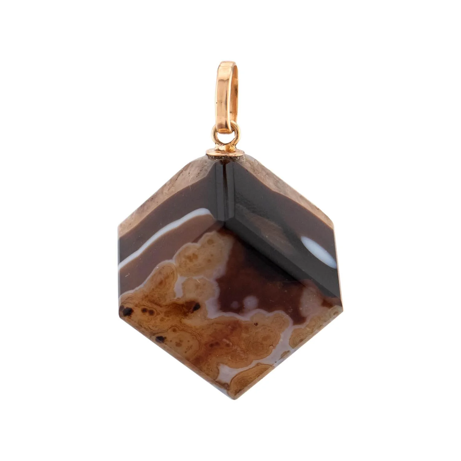 Victorian 14k Agate Cube Pendant/Charm - Image 3