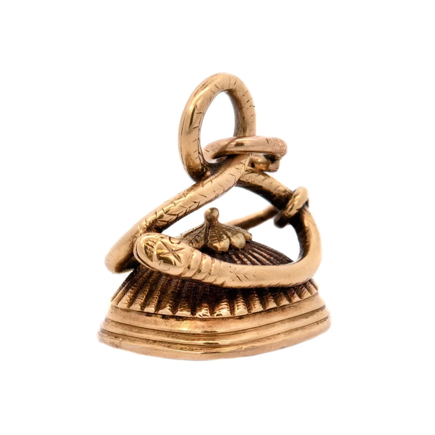 Victorian 14k Agate Snake Motif Fob - Image 2