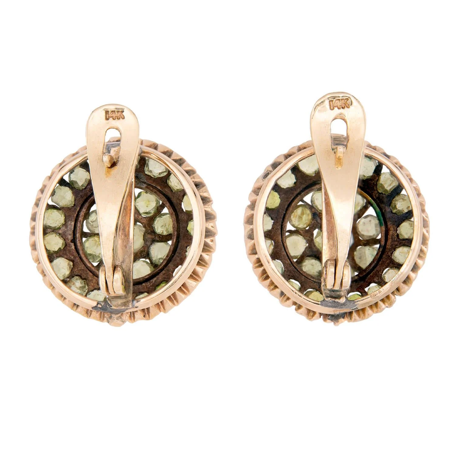 Victorian 14k Chrysoberyl Cluster Earrings - Image 3