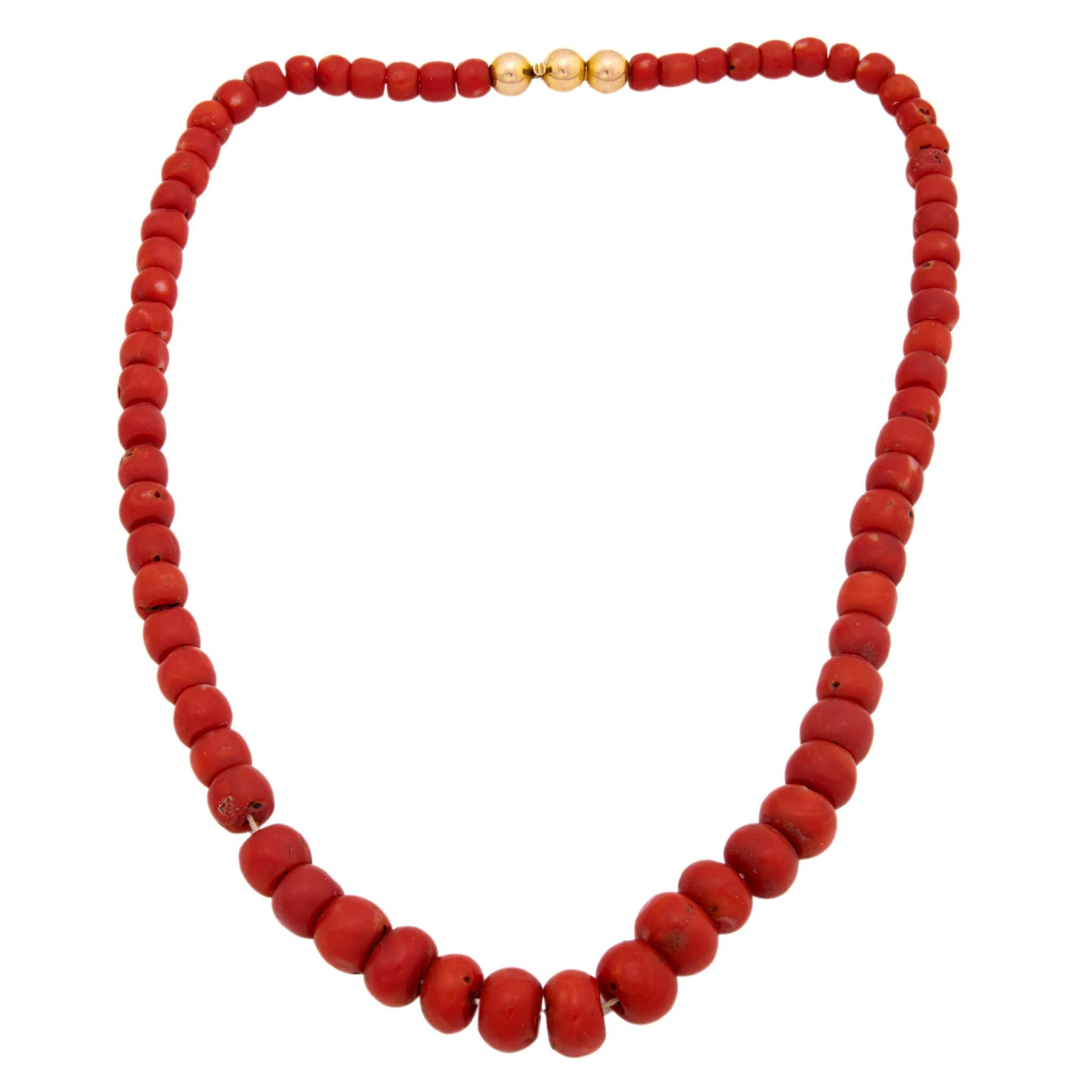 Victorian 14k Coral Bead Necklace - Image 2