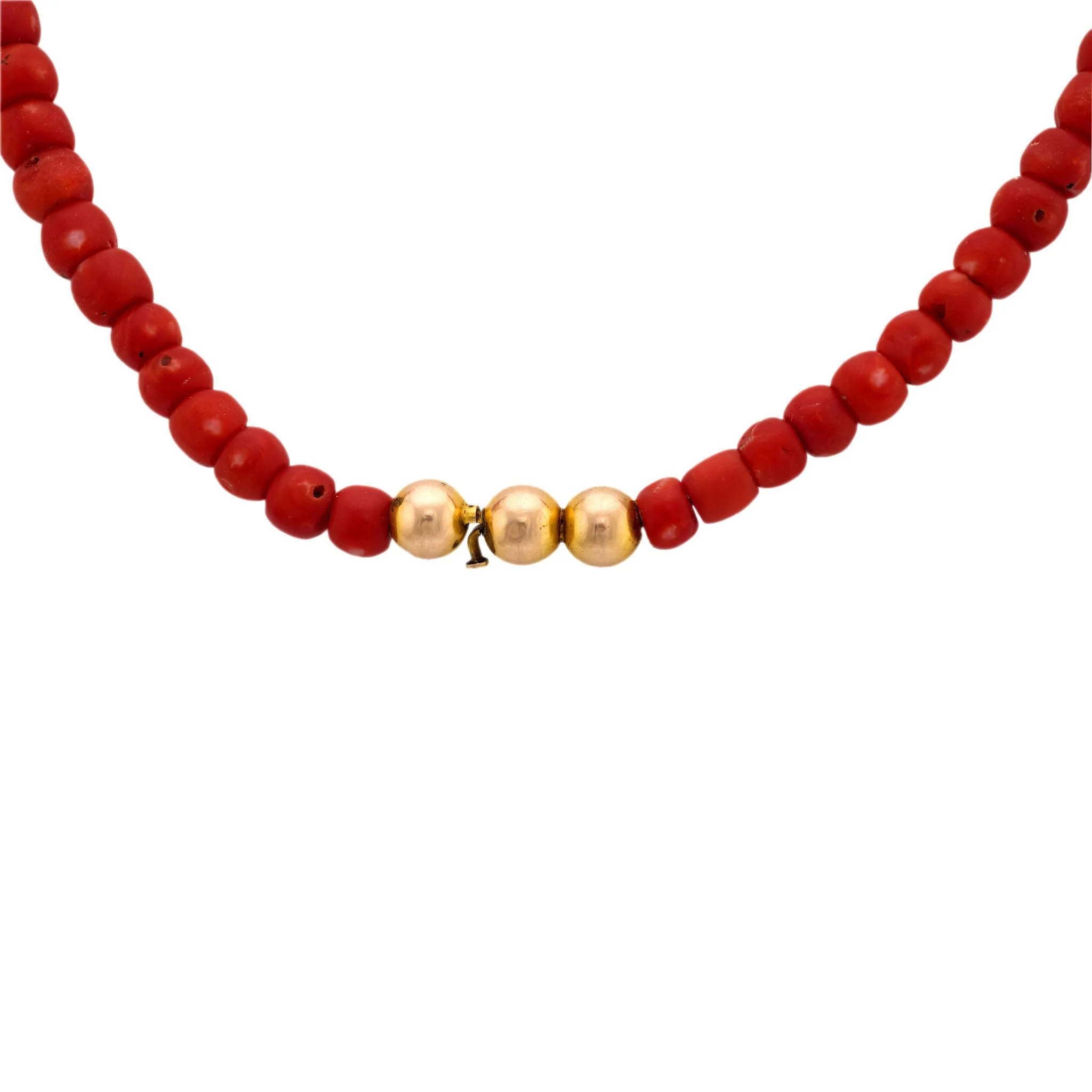 Victorian 14k Coral Bead Necklace - Image 4