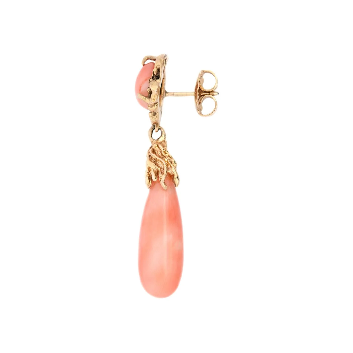 Victorian 14k Coral Drop Earrings - Image 2
