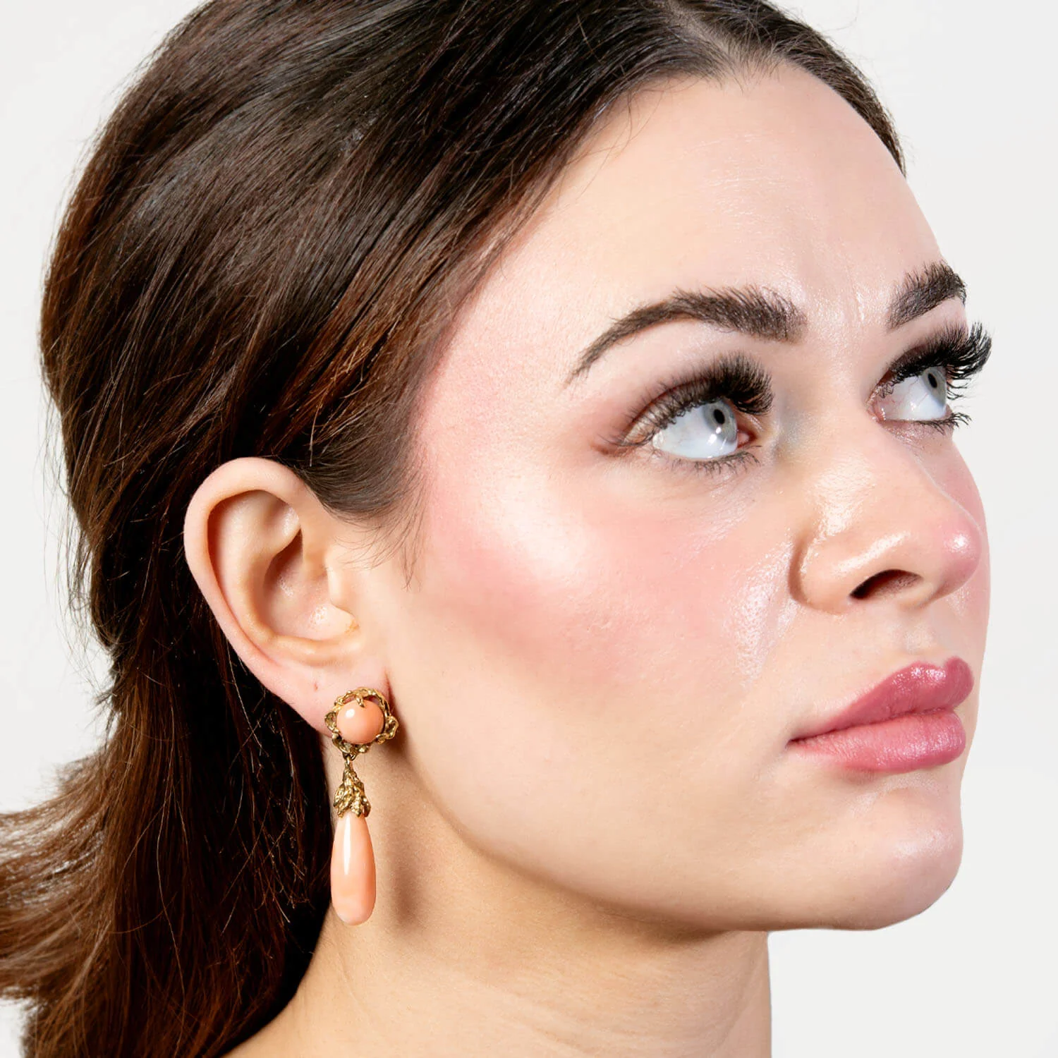 Victorian 14k Coral Drop Earrings - Image 4