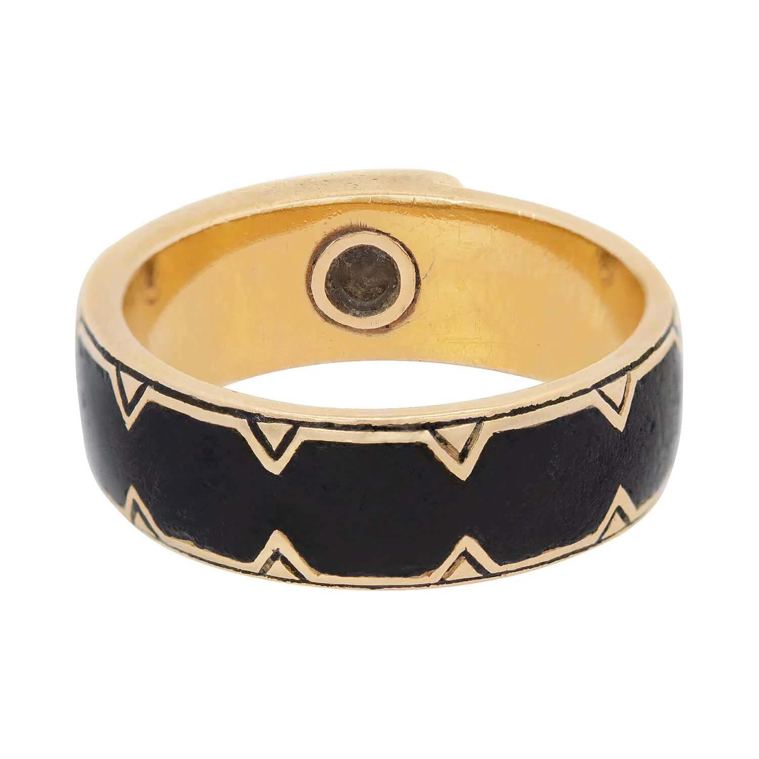Victorian 14k Diamond and Enamel Buckle Ring - Image 5