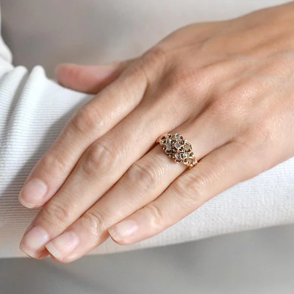 Victorian 14k Diamond and Tracery Enamel Ring - Image 6