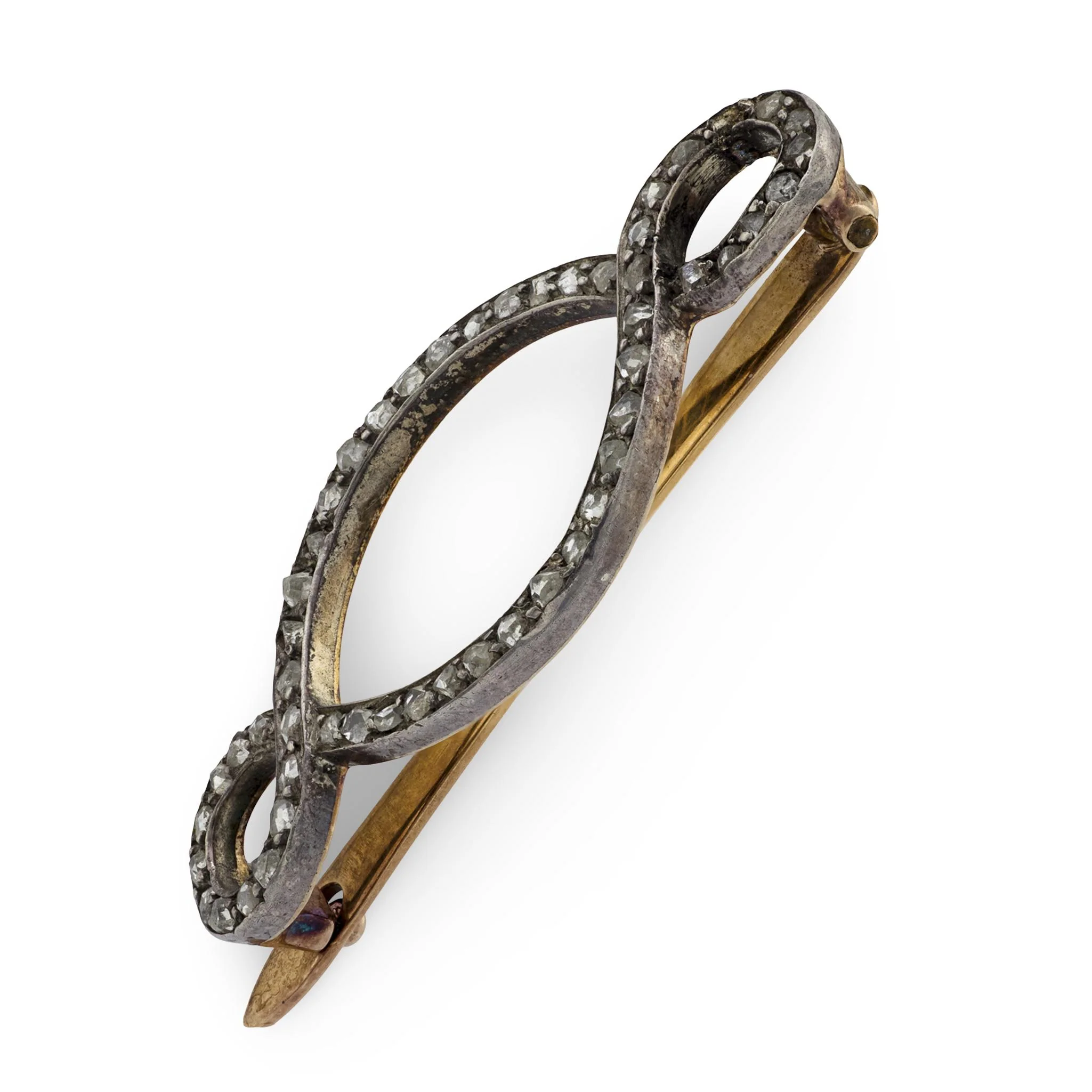Victorian 14k Diamond Barette - Image 2