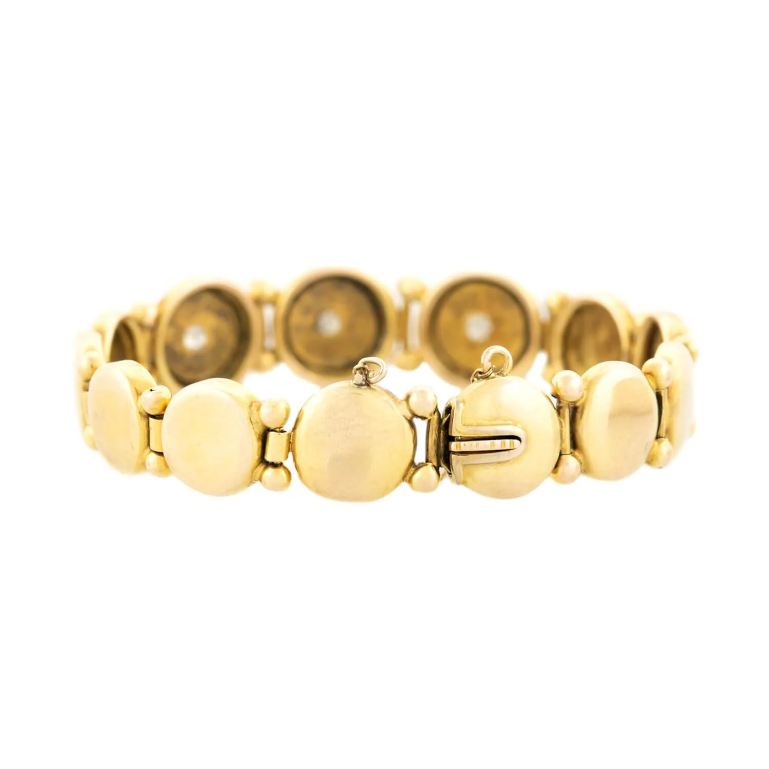 Victorian 14k Diamond Button Bracelet - Image 5