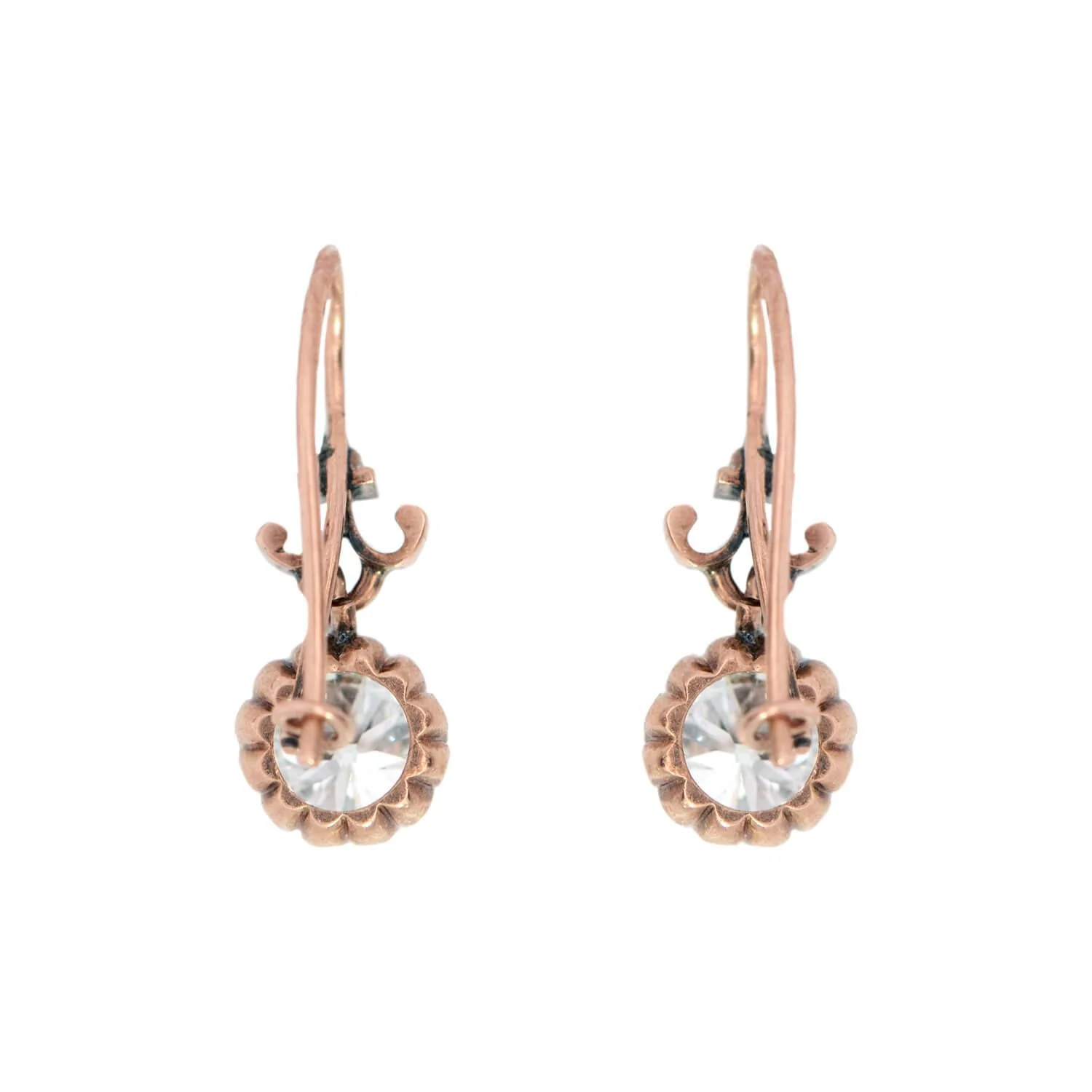 Victorian 14k Diamond Drop Earrings - Image 3