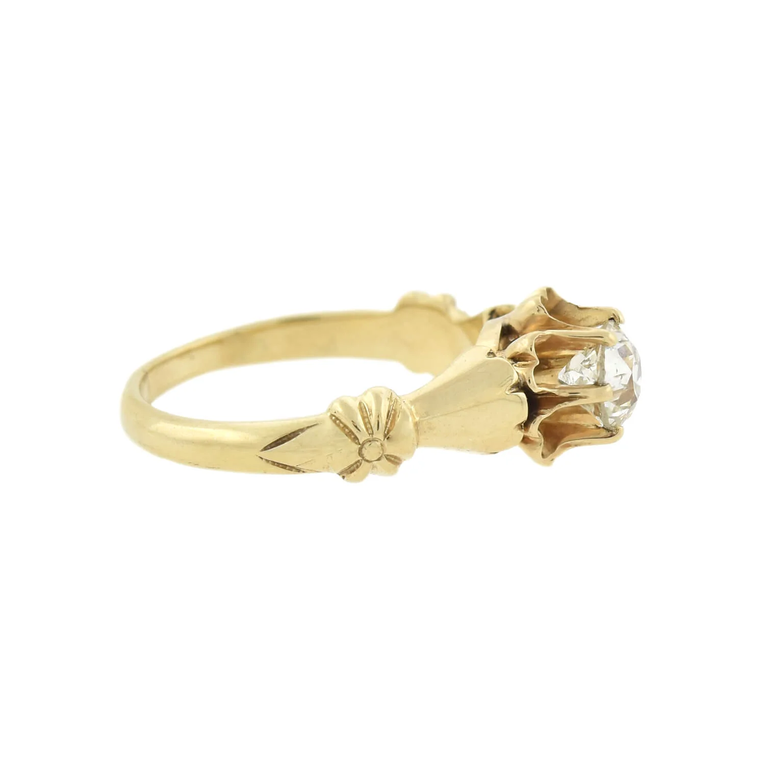 Victorian 14k + Diamond Engagement Ring 0.65ctw - Image 2