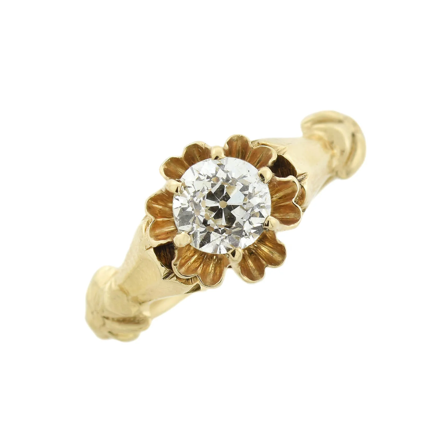 Victorian 14k + Diamond Engagement Ring 0.65ctw - Image 4