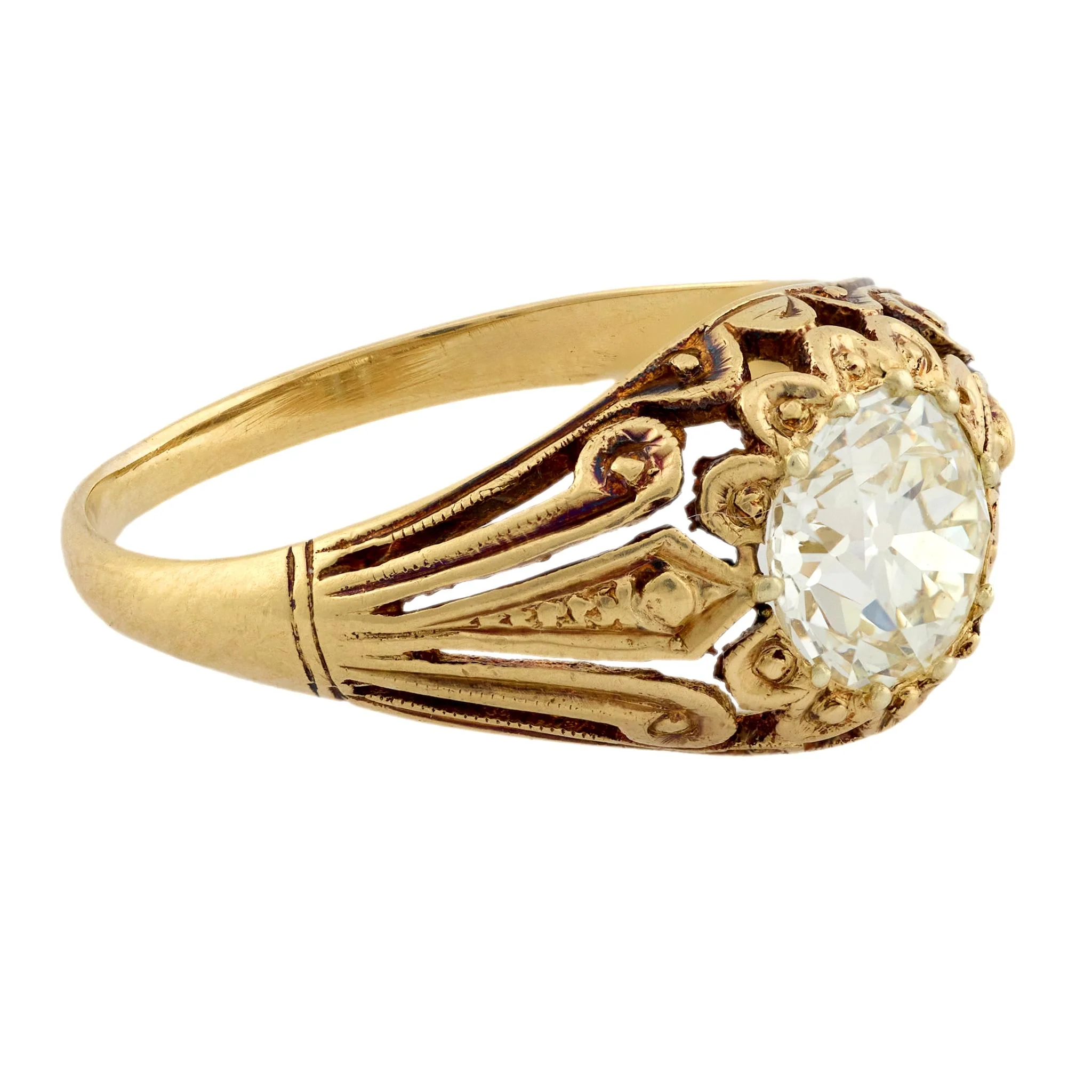 Victorian 14k Diamond Engagement Ring 1.35ct - Image 3