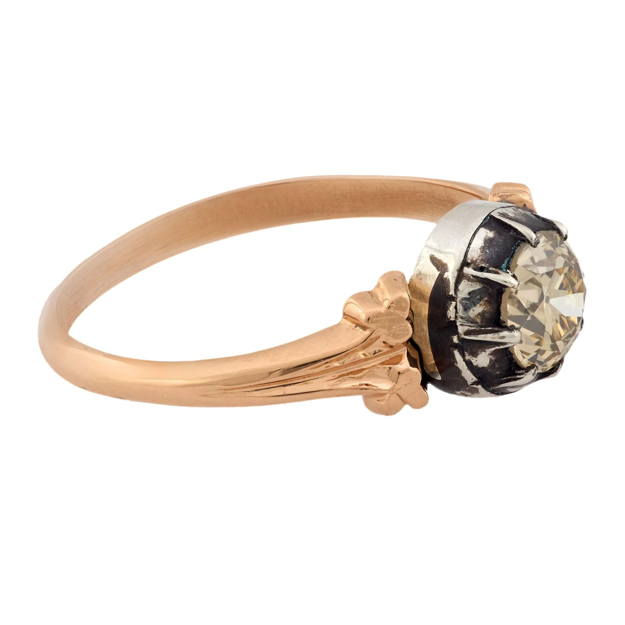 Victorian 14k Diamond Engagement Ring .58ct - Image 3