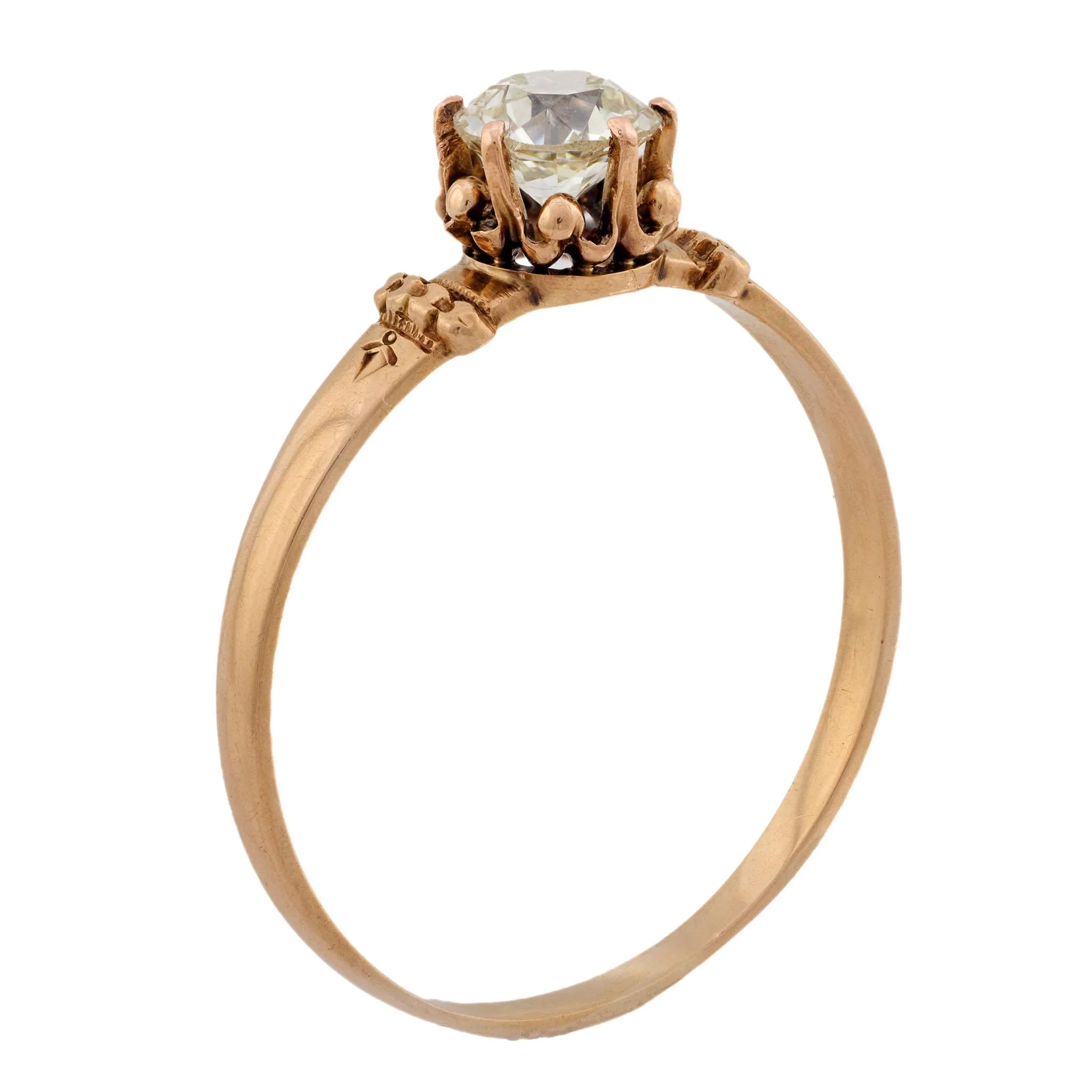 Victorian 14k Diamond Engagement Ring .65ct - Image 4