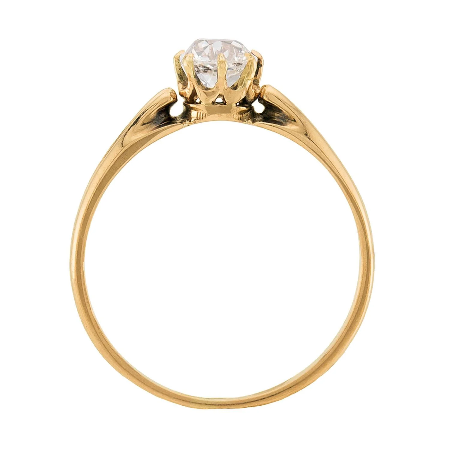 Victorian 14k Diamond Engagement Ring .72ct - Image 4