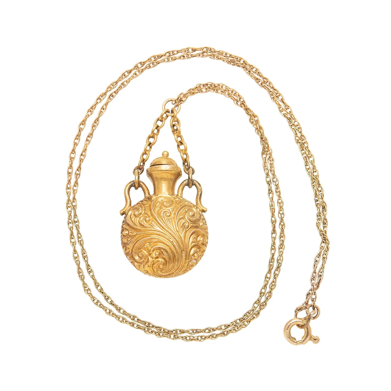 Victorian 15k Diamond Repoussé Vinaigrette Pendant - Image 5