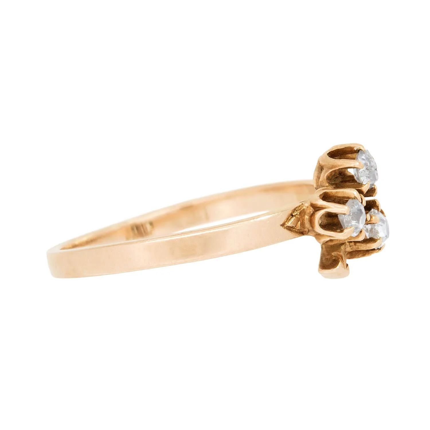 Victorian 14k Diamond Trefoil Ring - Image 3