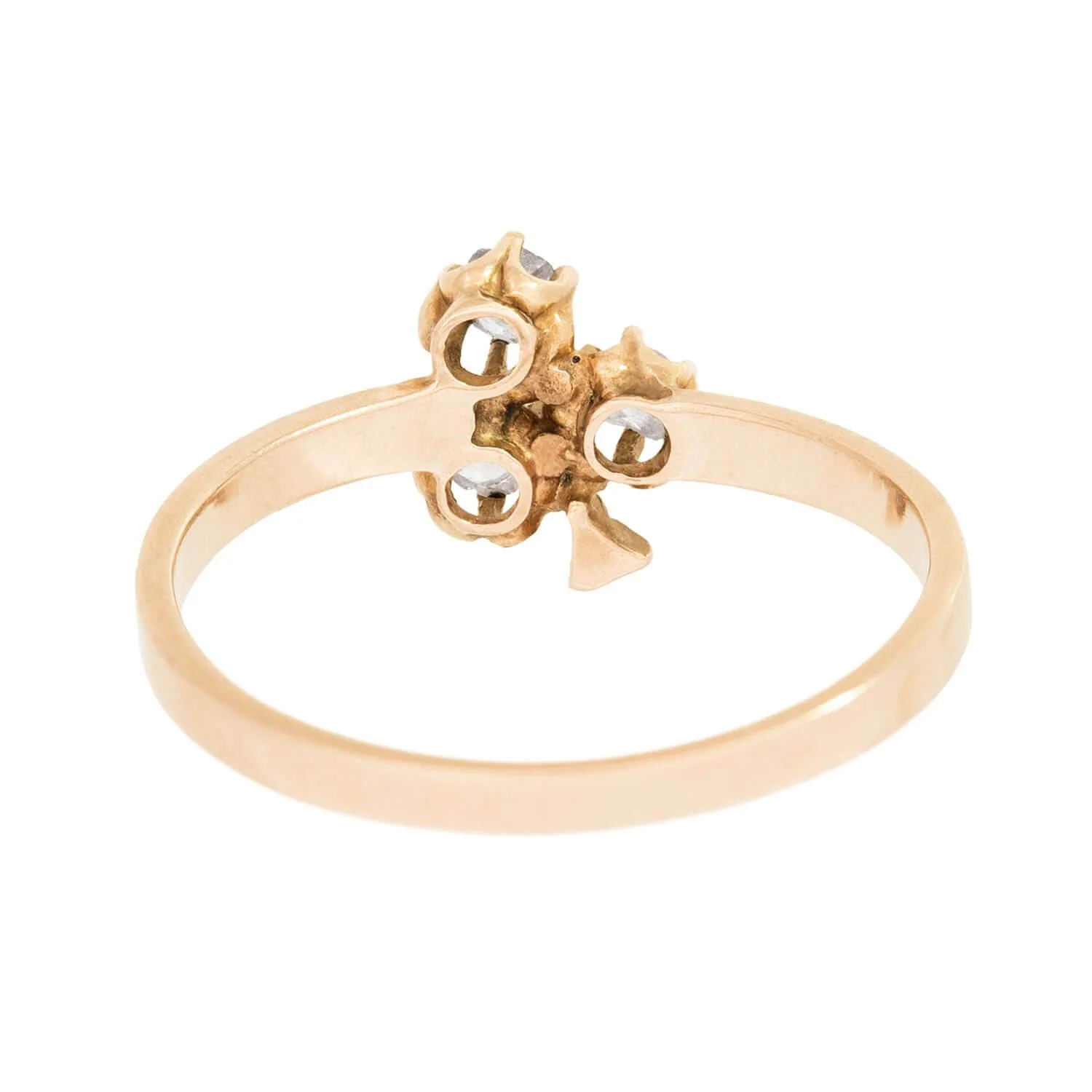 Victorian 14k Diamond Trefoil Ring - Image 5
