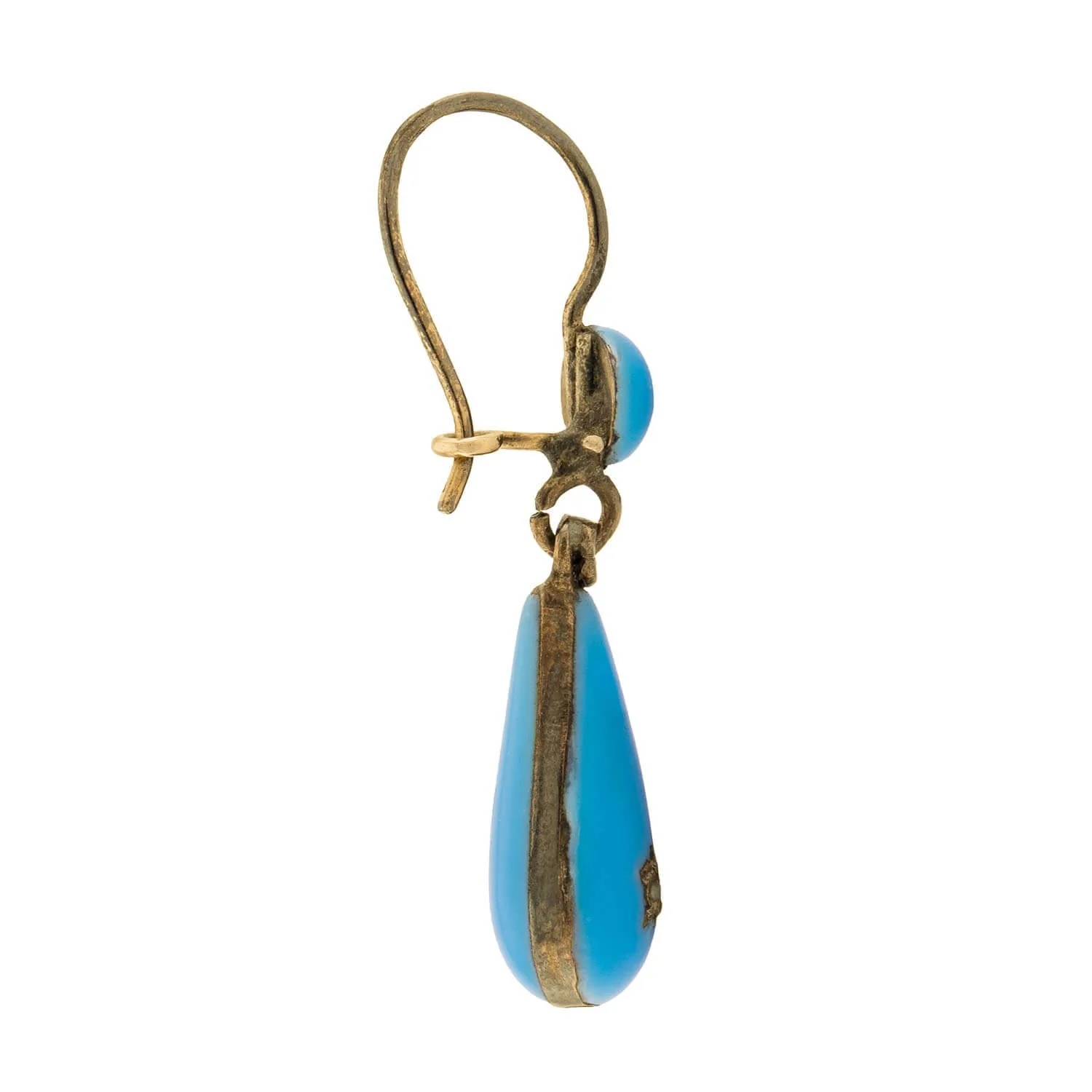 Victorian 14k Enamel and Pearl Drop Earrings - Image 2