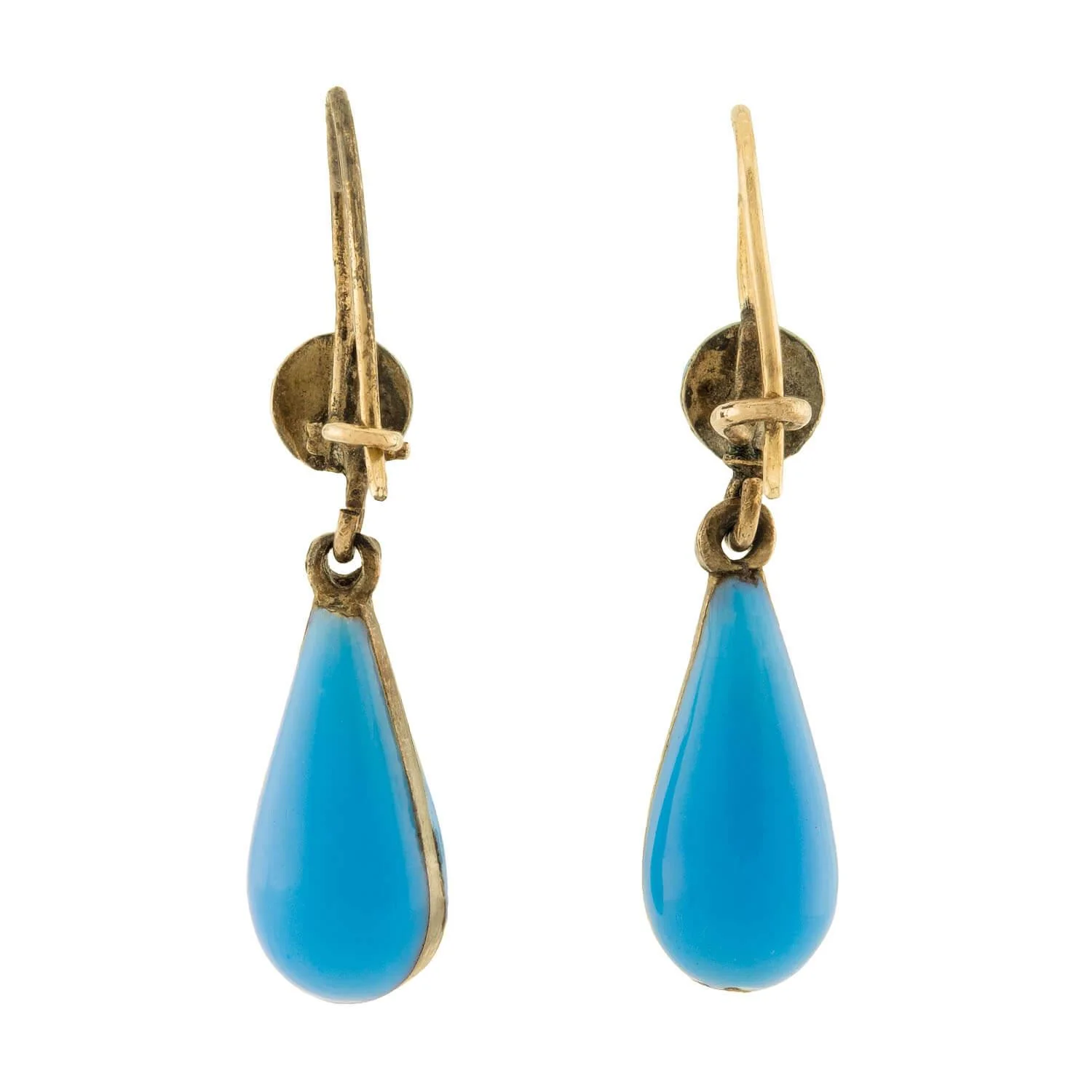Victorian 14k Enamel and Pearl Drop Earrings - Image 3
