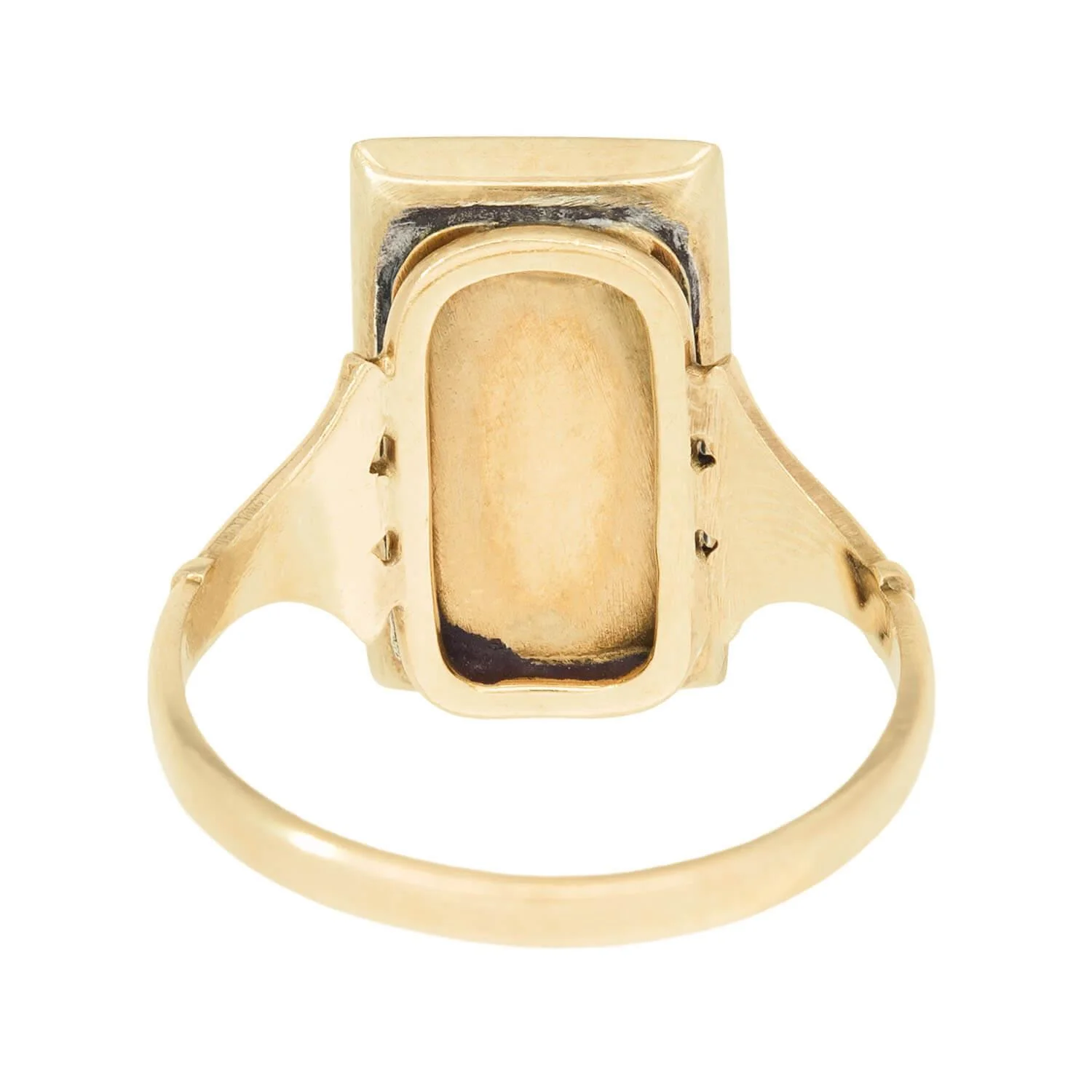 Victorian 14k Enamel & Woven Hair Mourning Ring - Image 5