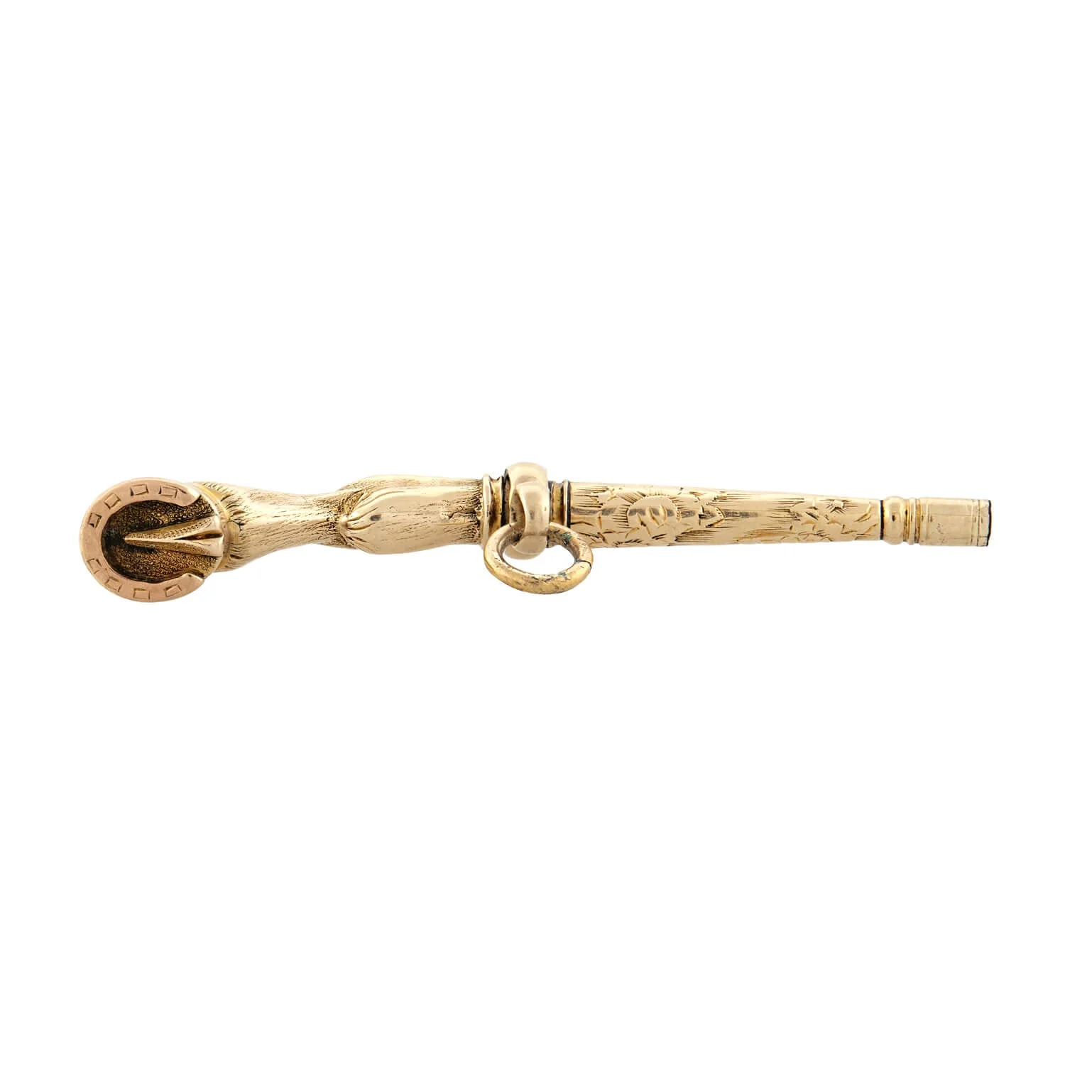 Victorian 14k Equestrian Horse Leg Watch Key Pendant Charm - Image 2