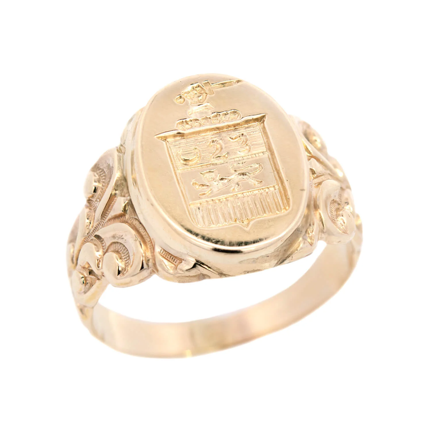 Victorian 14k Family Crest Signet Ring - Image 4