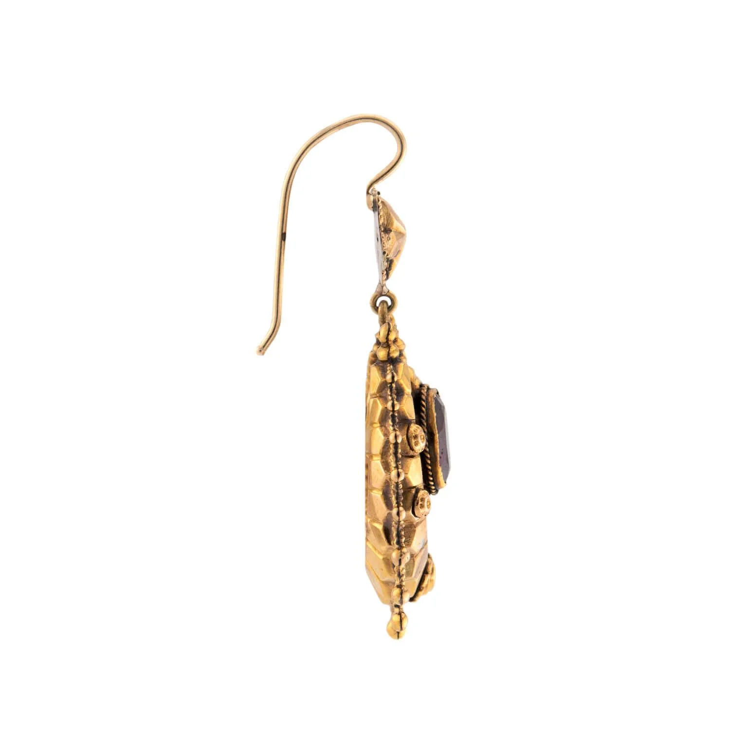 Victorian 14k Garnet Dangle Earrings - Image 2