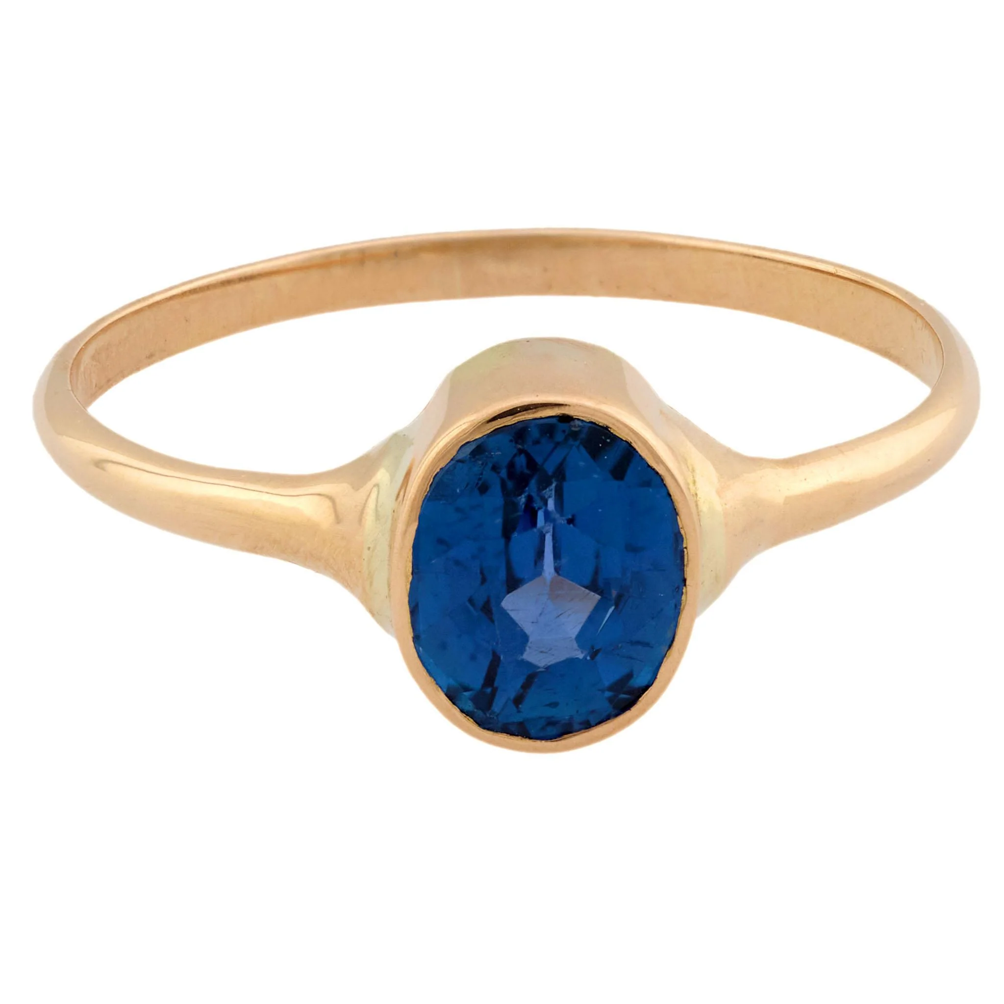 Victorian 14k No Heat YOGO GIA Sapphire Ring - Image 2