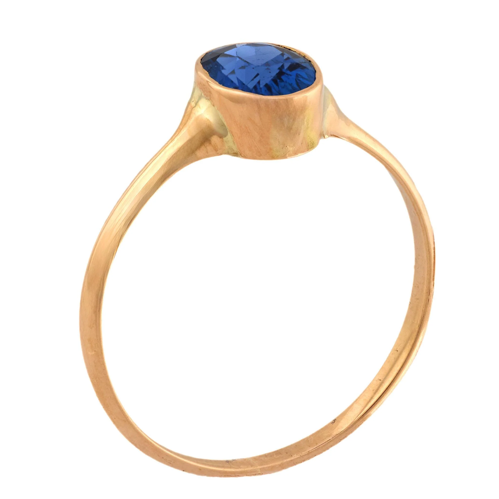 Victorian 14k No Heat YOGO GIA Sapphire Ring - Image 4
