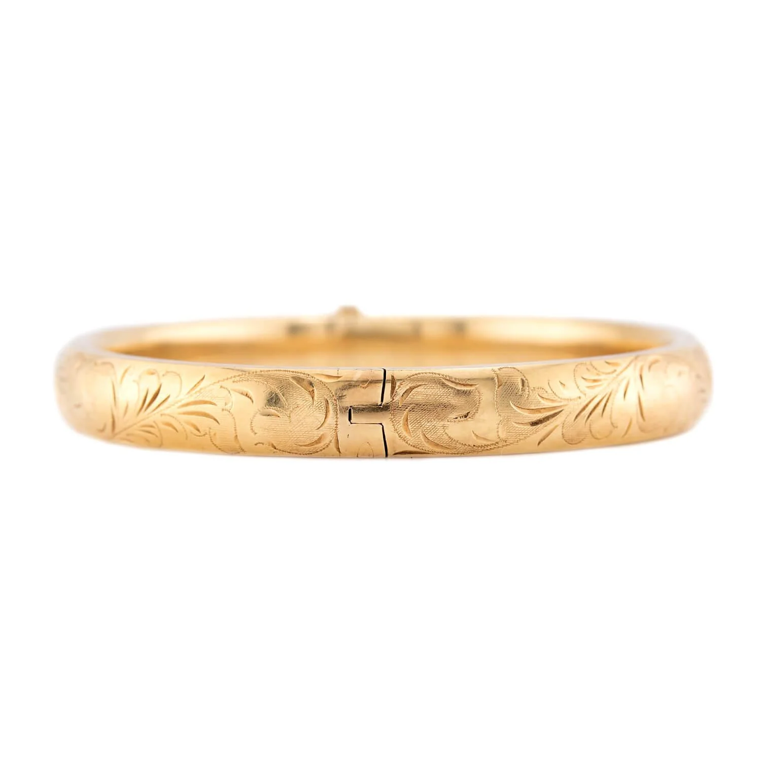 Victorian 14k Gold Engraved Bangle - Image 2