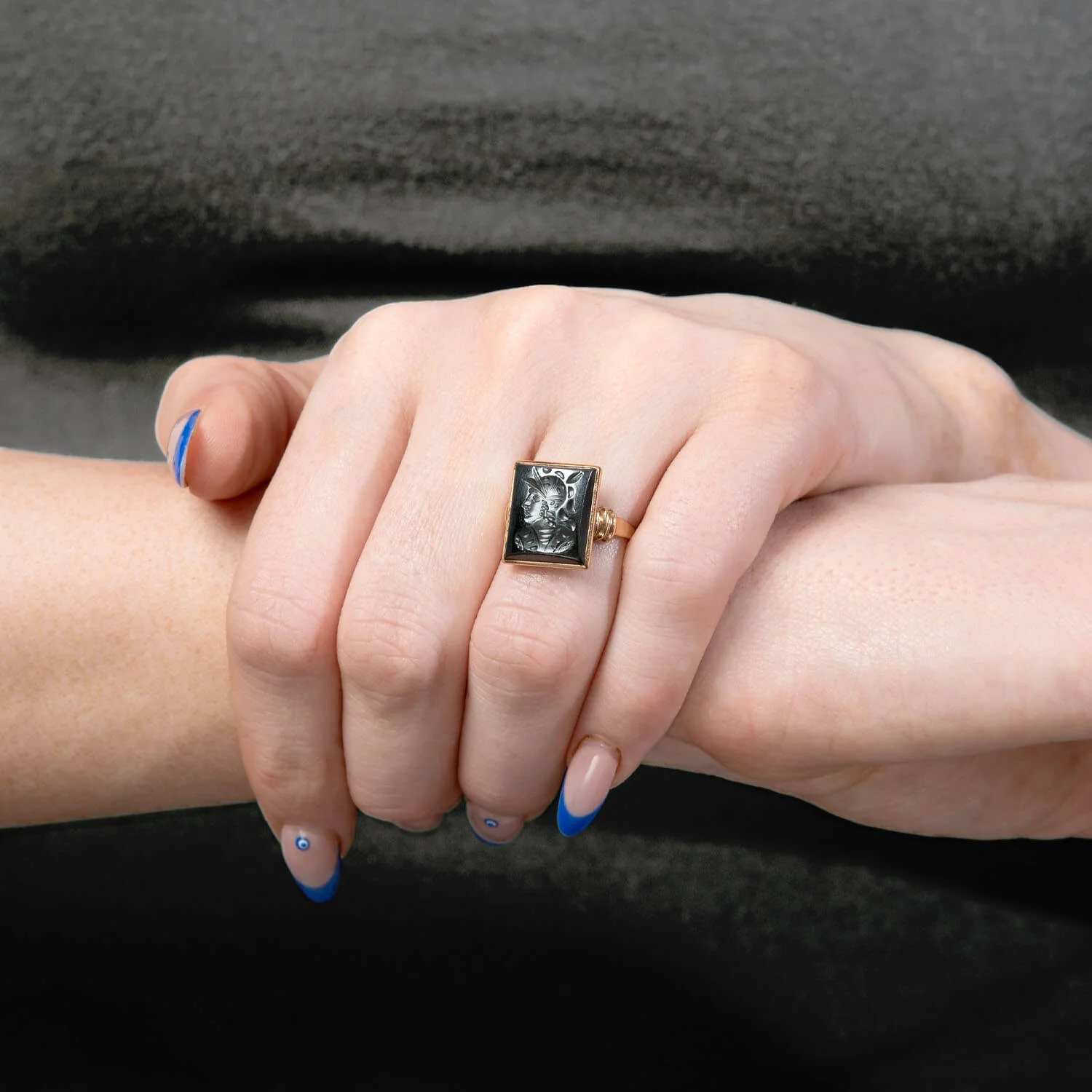 Victorian 14k Hematite Intaglio Ring - Image 7