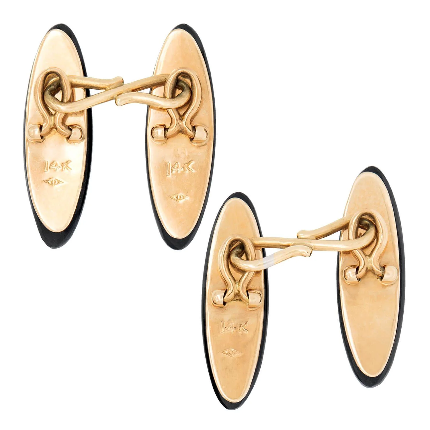 Victorian 14k Jet Cufflinks - Image 3