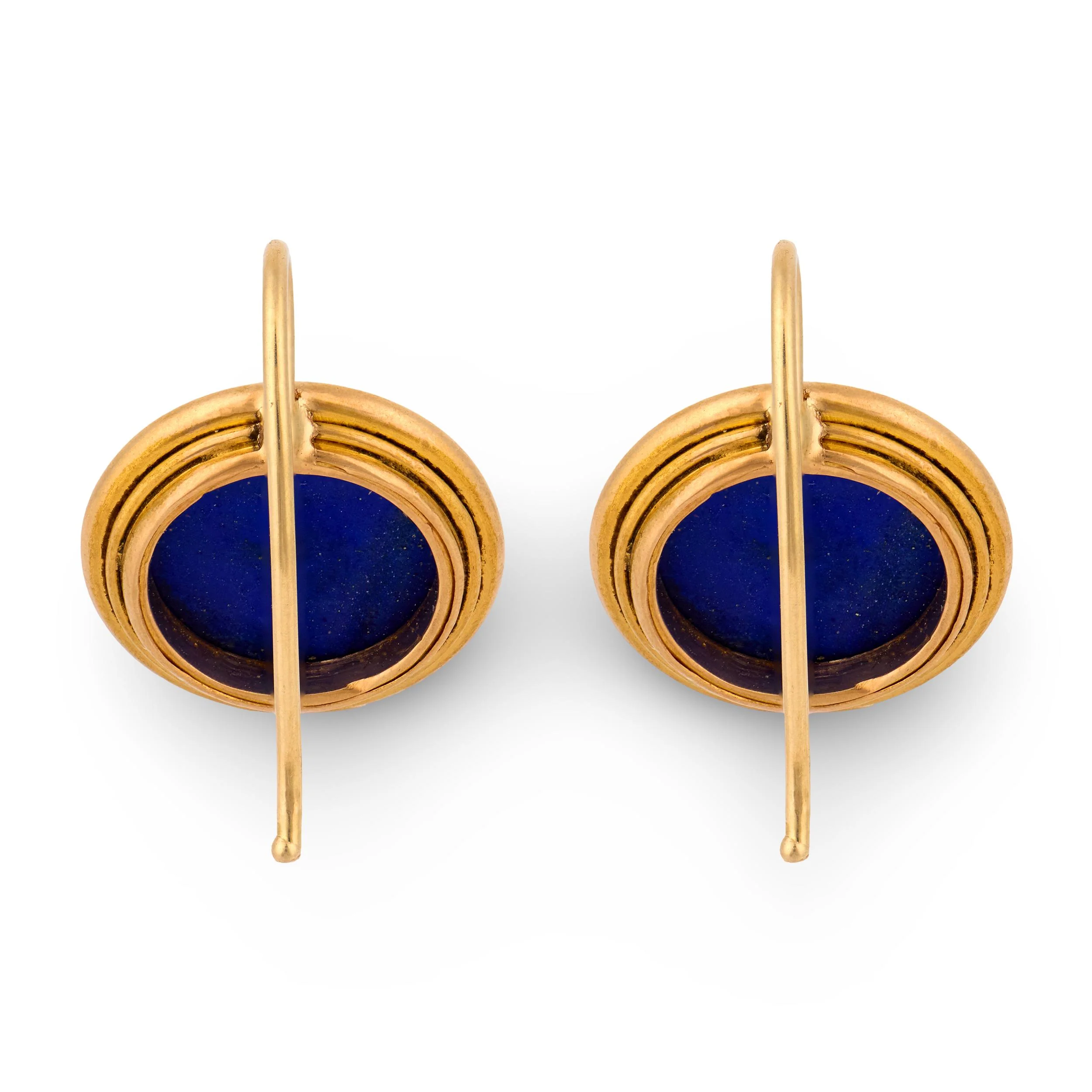 Victorian 14k Lapis Dangle Earrings - Image 3