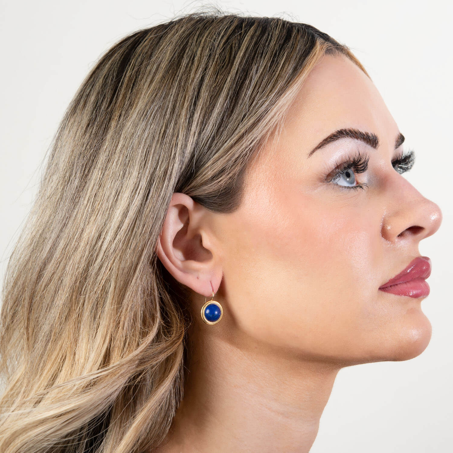 Victorian 14k Lapis Dangle Earrings - Image 4