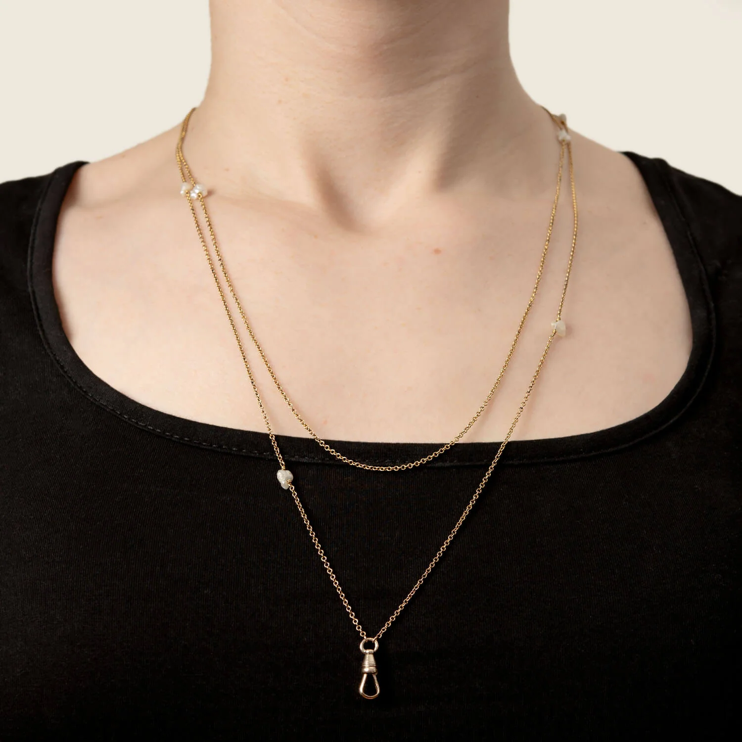 Victorian 14k Mississippi River Pearl Chain Necklace 50" - Image 5