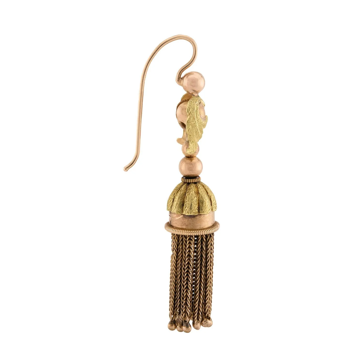 Victorian 14k Mixed Metals Tassel Earrings - Image 2
