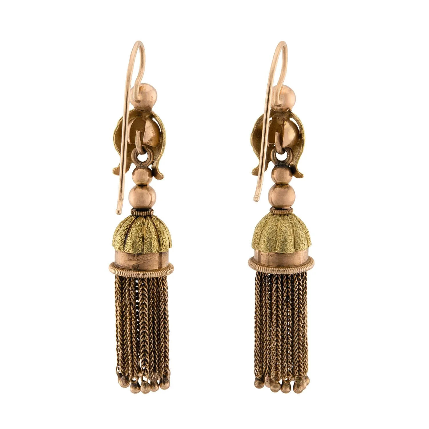 Victorian 14k Mixed Metals Tassel Earrings - Image 3