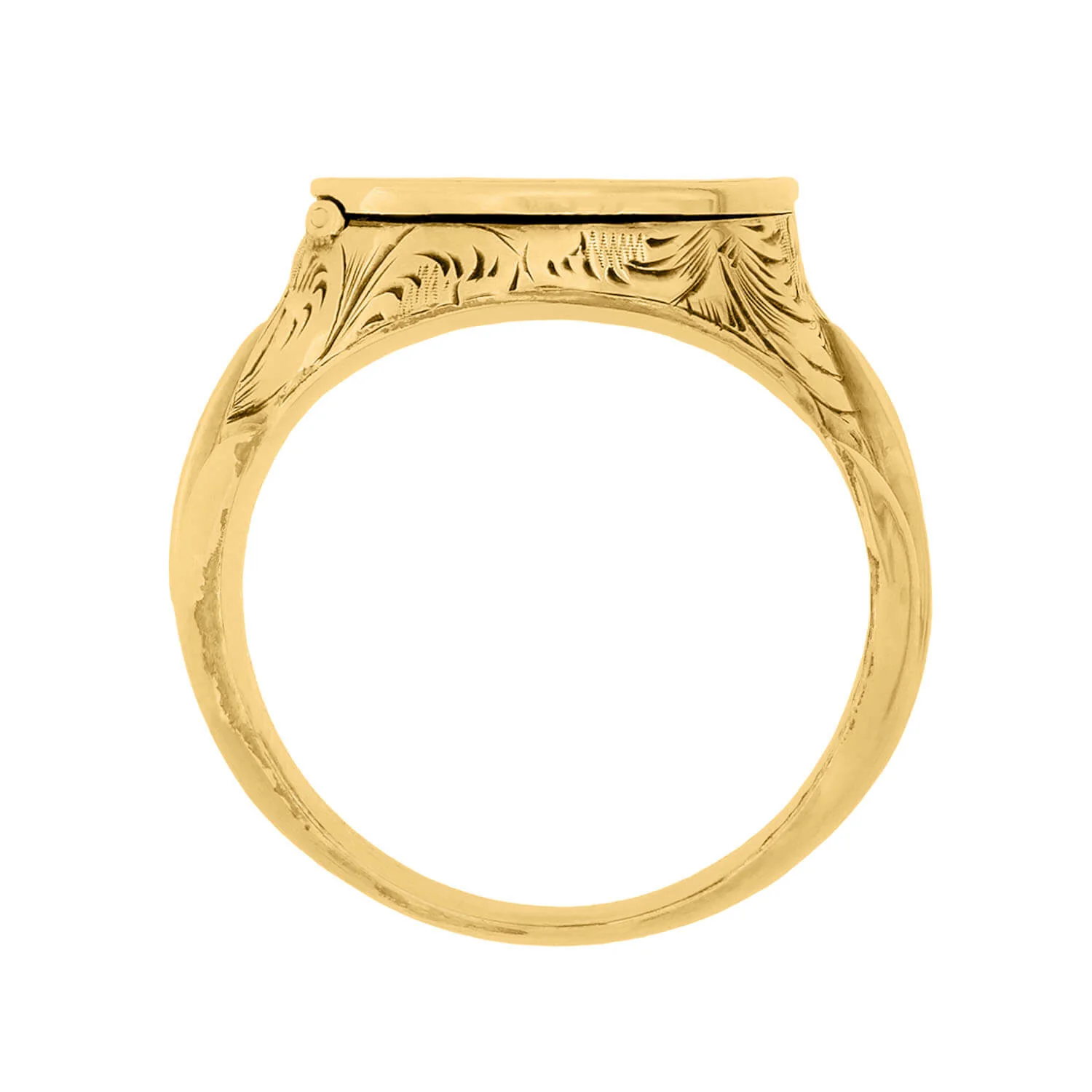 Victorian 14k Monogram w/Floral Motif Locket Ring - Image 4