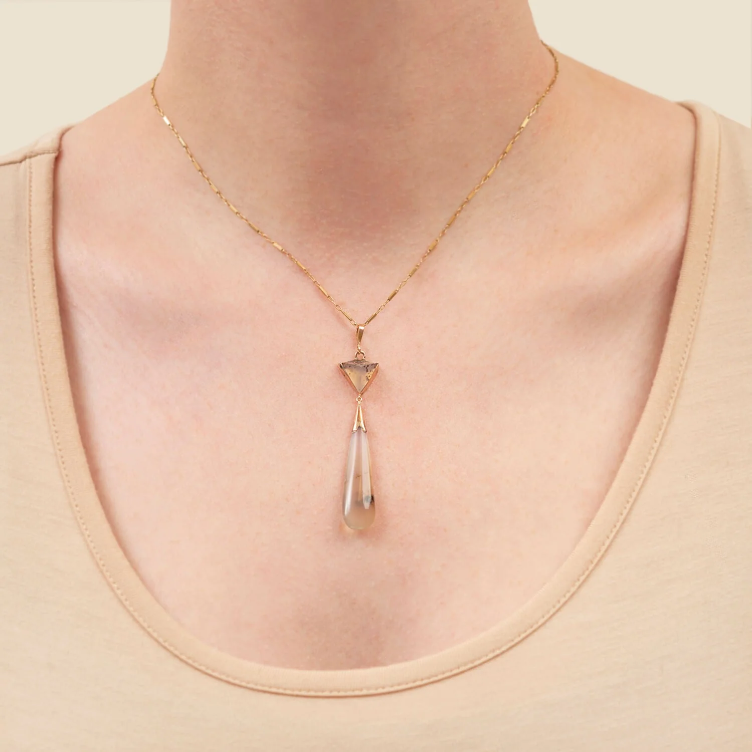 Victorian 14k Moss Agate Pendant - Image 4