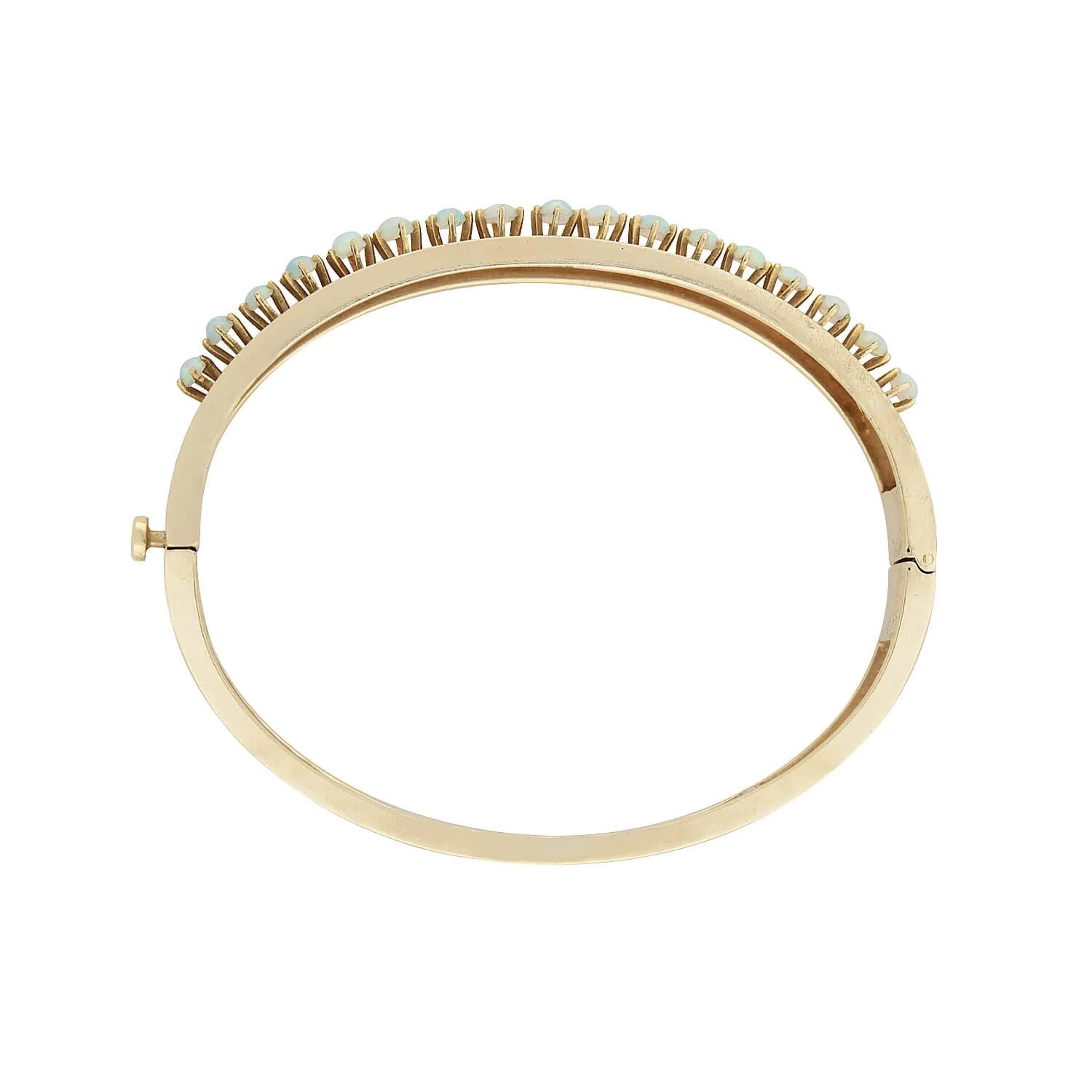 Victorian 14k Opal Blue Enameled Bangle Bracelet - Image 3