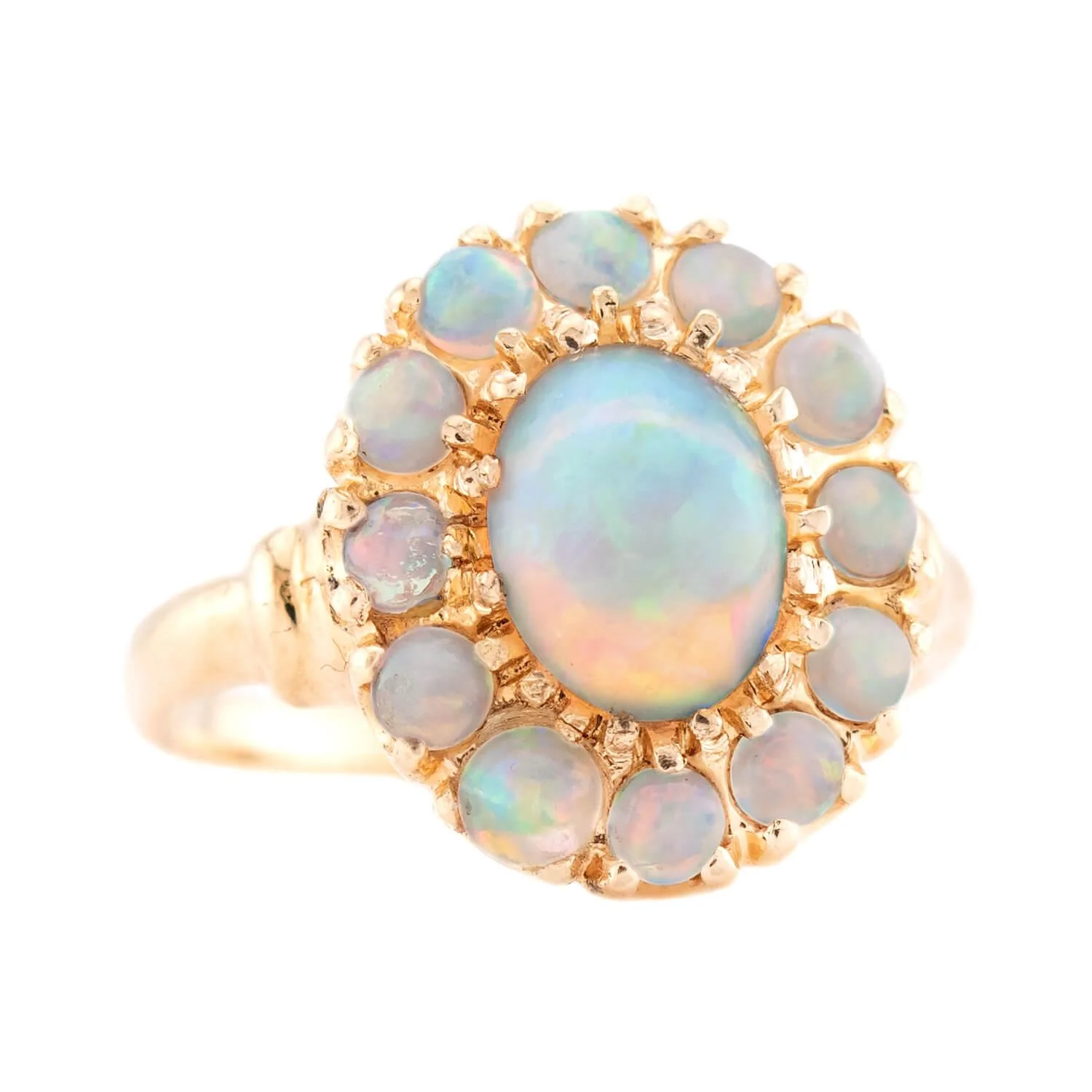 Victorian 14k Opal Halo Ring - Image 2