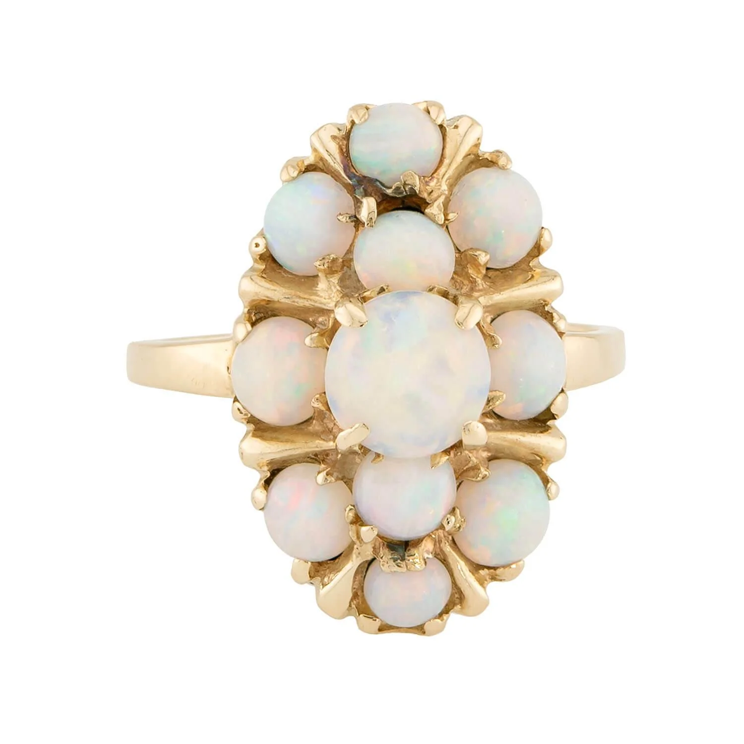Victorian 14k Opal Navette Ring - Image 2